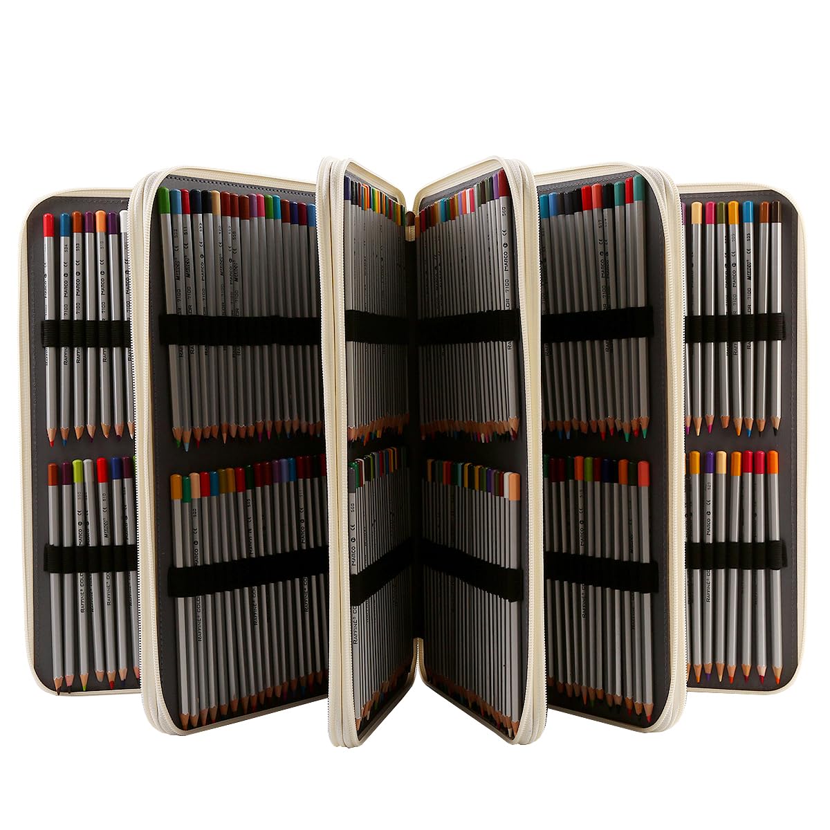 Lbxgap 480 Slots Pencil Case, 5-Layer Organizer with Shoulder Strap