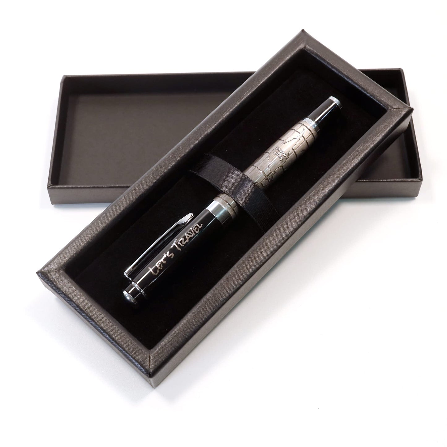 CustomDesign.Shop Personalized Custom Premium World Map Design Metal Pen + Gift Box | Design A