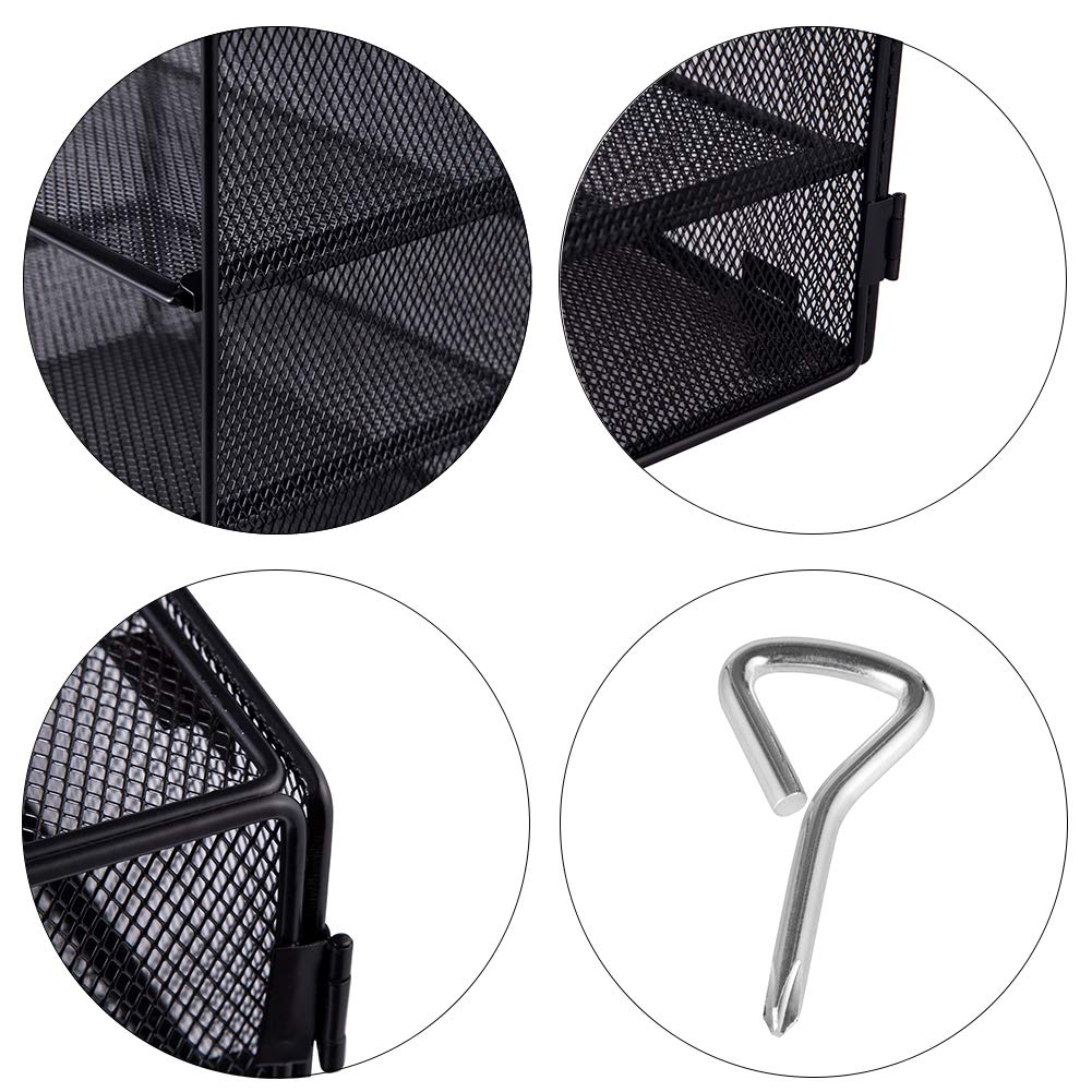 EASEPRES 5 Slot Mesh Desk Organizer Tray, File Paper Letter Folder Holder Desktop Paper Sorter Mail