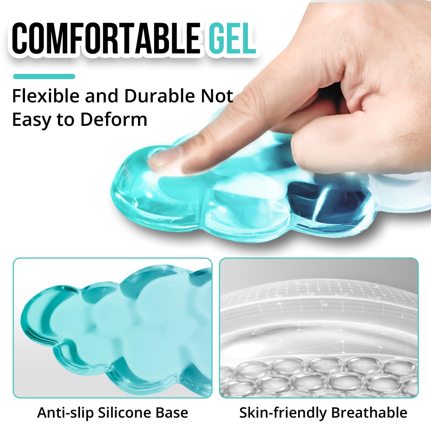 Cloud Wrist Rest Gel Set — Ergonomic Cloud Wrist Rest Keyboard and Mouse, Non-Slip Desk Accessories