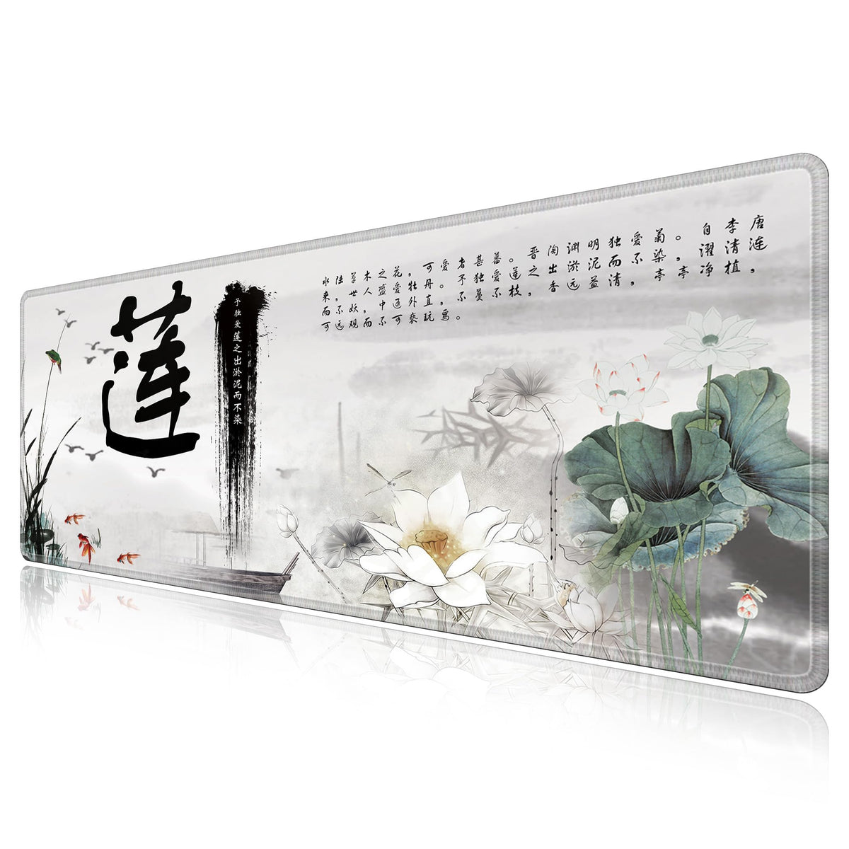 LL-COEUR XXL Landscape Gaming Mouse Pad Computer Keyboard Mat Office Desk Pad (Lotus 2, 31.4" x