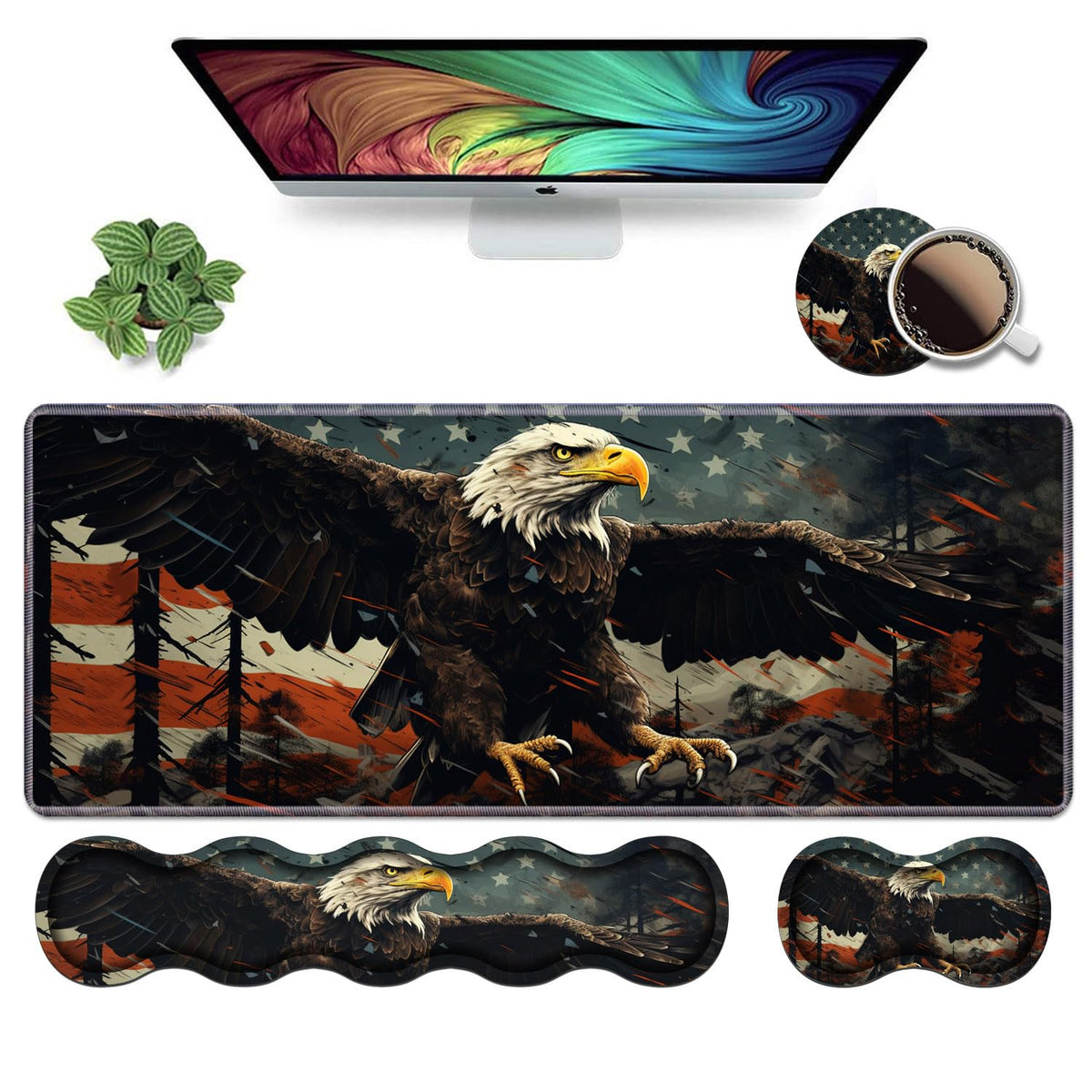 Ergonomic Keyboard Wrist Rest & Mouse Pad Wrist Rest Set,Large XXL Gaming Desk Mat 31.5"x