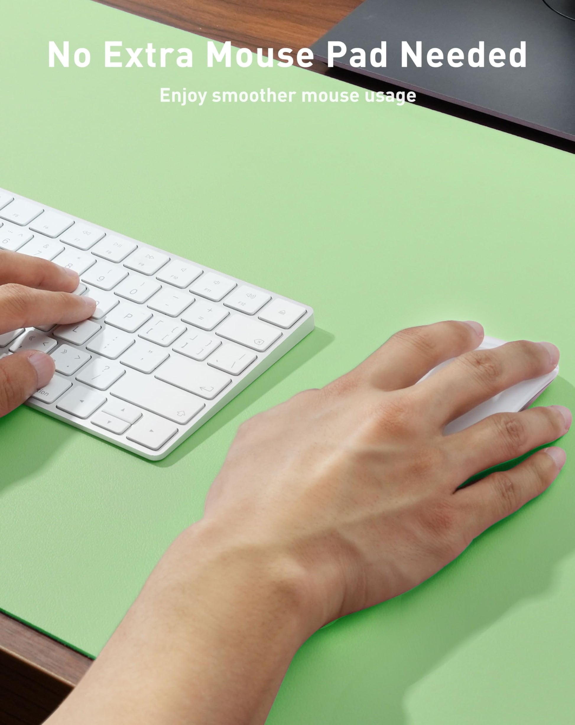 Aothia Faux Leather Desk Mat - Large Mouse Pad, Non-Slip PU Leather Blotter, Waterproof Writing