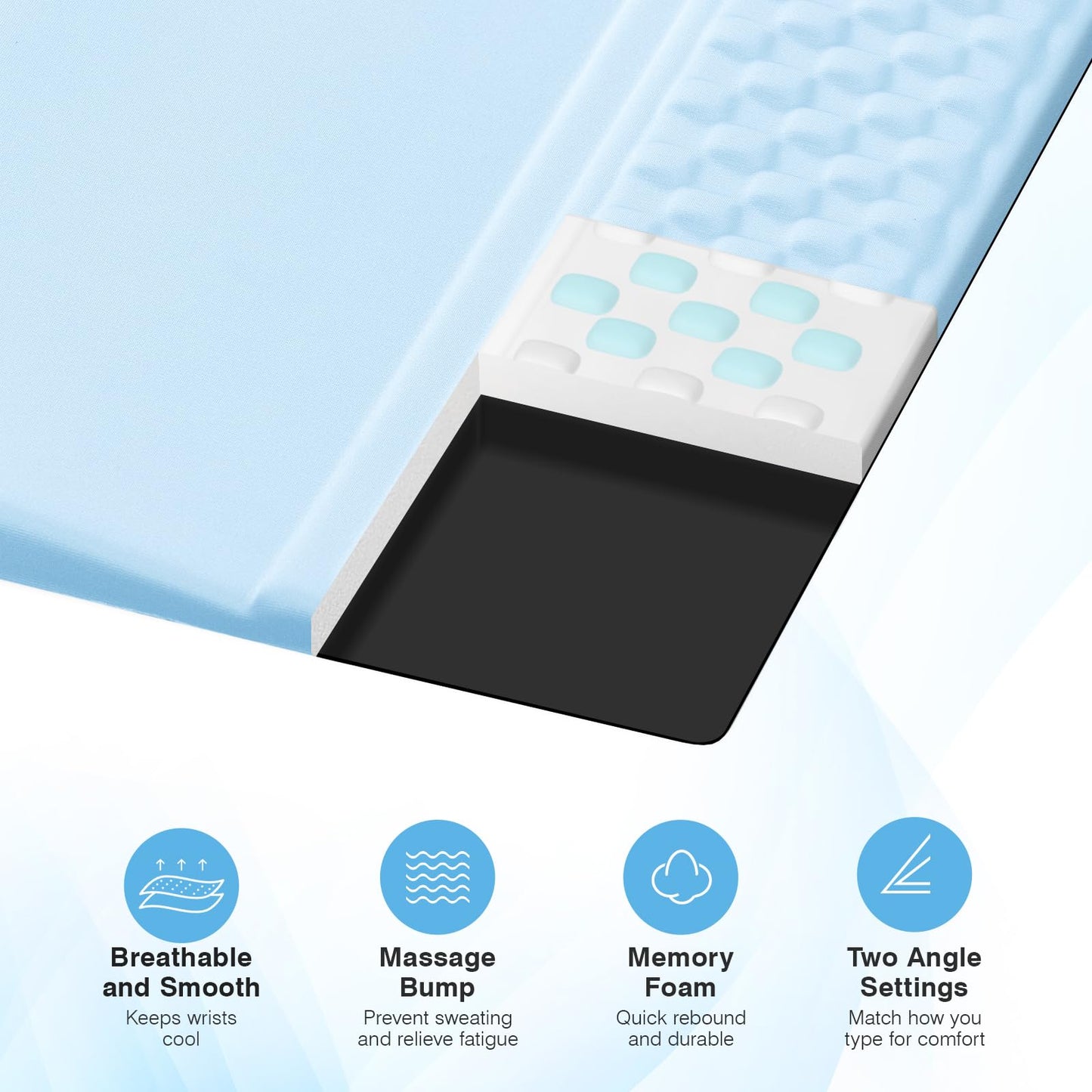 Ospelelf Keyboard Wrist Rest and Mouse Pad Set, Ergonomic Memory Foam Wrist Support, Aesthetic Desk