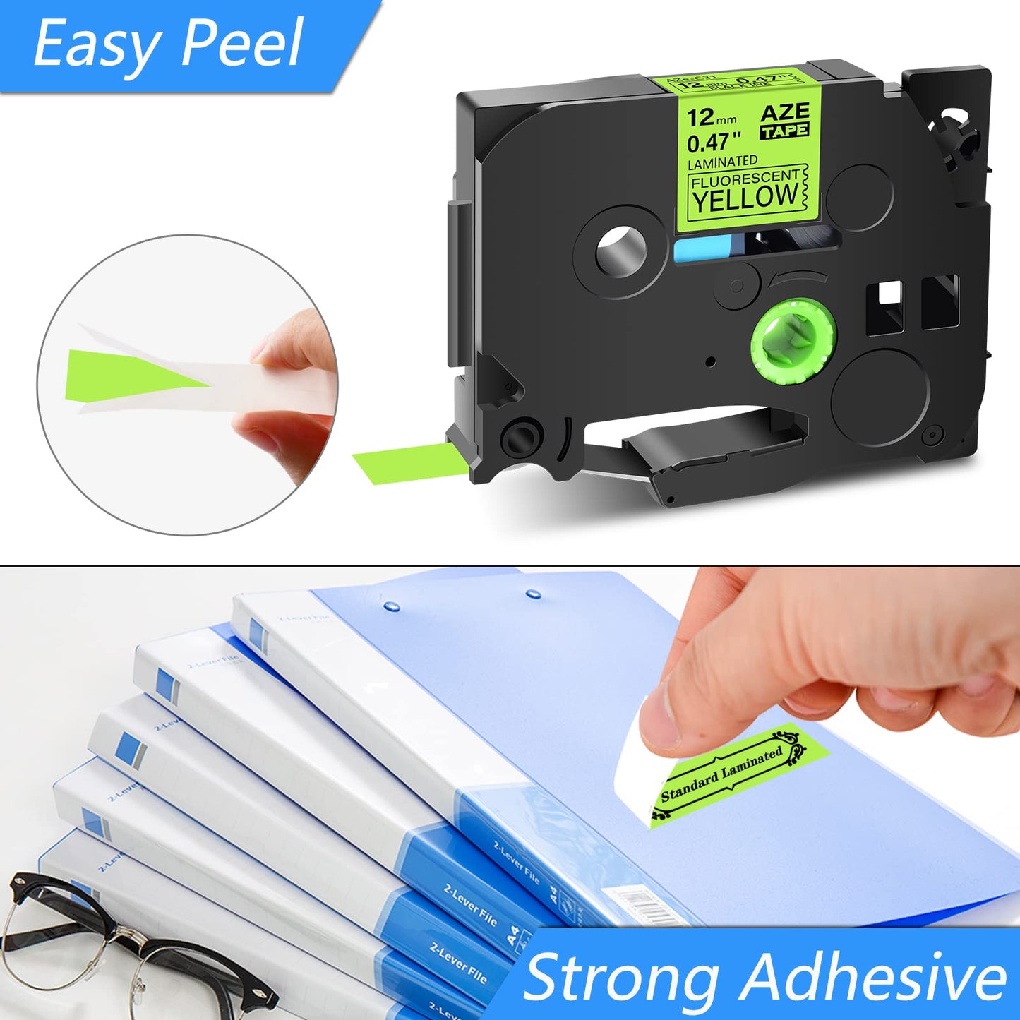 GREENCYCLE Compatible for Brother P Touch TZe Label Tape 12mm 0.47" White on Pink/Green, Black on