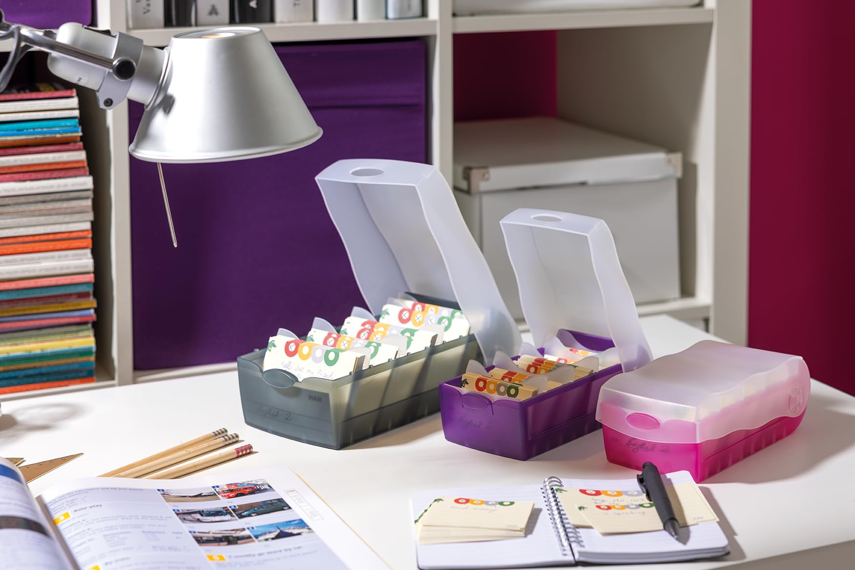 HAN 998-673, Croco Flashcard Index Box. for Learning Vocabulary in an Ingeniously Simple Way, A8