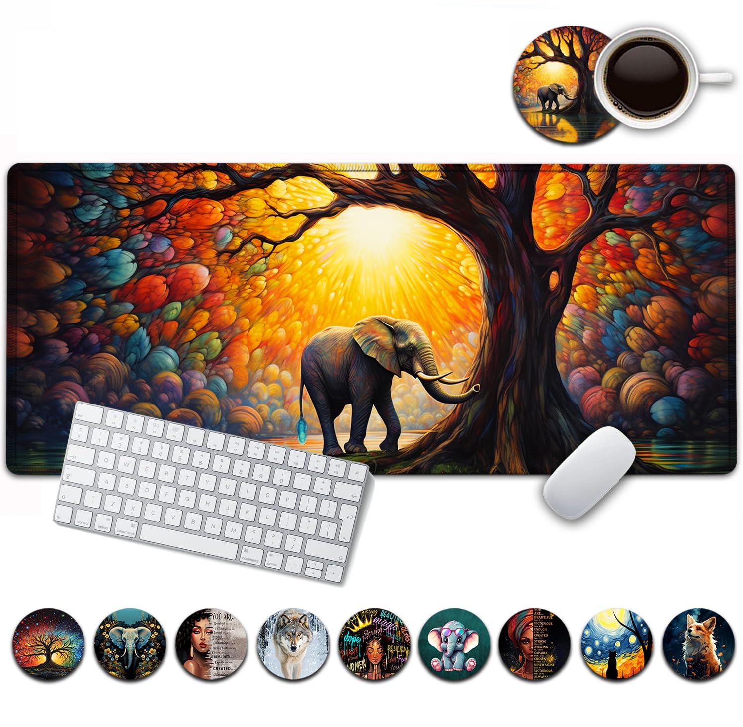Large Mouse Pad, 31.5 x 11.8in Extended Gaming Mouse Pad with Stitched Edges,XXL Mousepad Protector