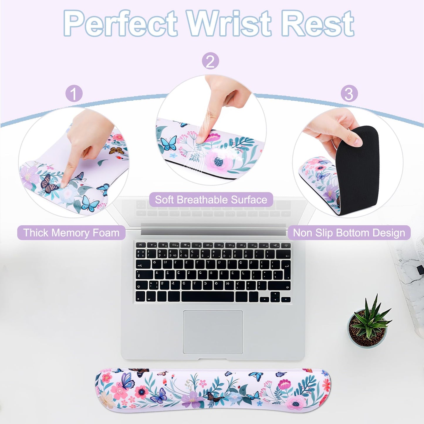 MEGREZ Ergonomic Memory Foam Mouse Pad with Wrist Rest