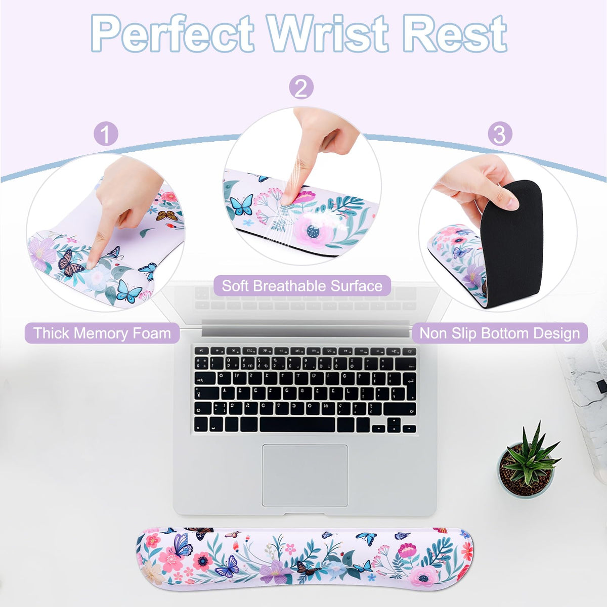 MEGREZ Ergonomic Memory Foam Mouse Pad with Wrist Rest