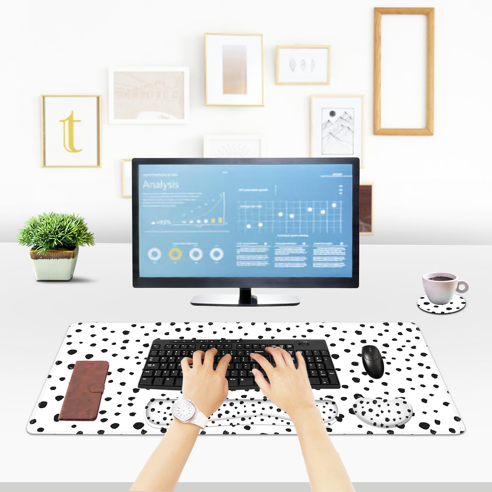 ToLuLu Ergonomic Gaming Mouse Pad, Memory Foam Keyboard Mouse Wrist Rest
