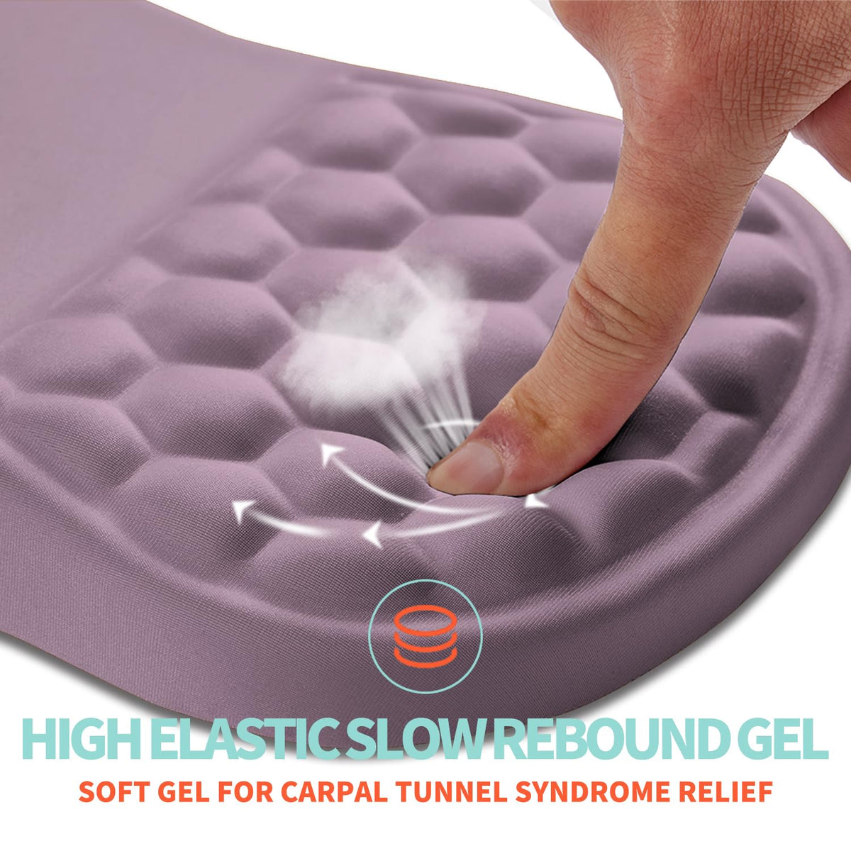 Kuosgm Ergonomic Mouse Pad Wrist Support with Memory Foam Massage Bulge, Carpal Tunnel Pain Relief