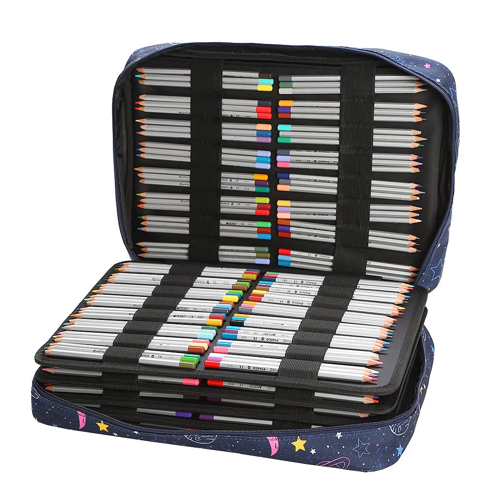 Lbxgap Portable Colored Pencil Case 480 Slots Pencil Case or 320 Gel Pen Case Large Capacity Pencil