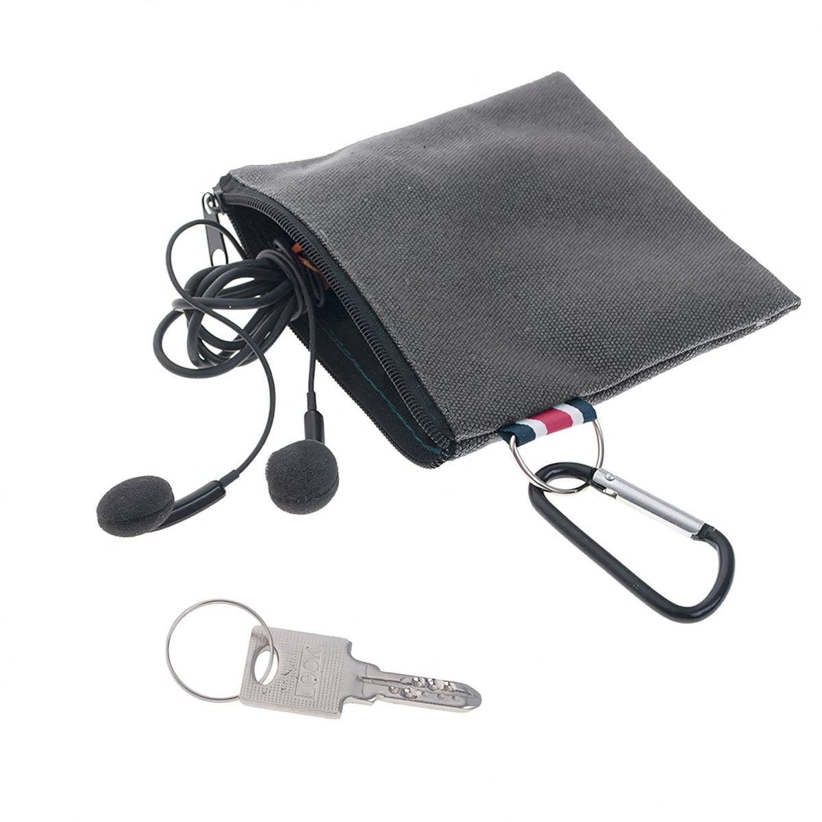 Muka 12 Pack Coin Purse with Carabiner Cotton Canvas Pouch 4-1/4 x 4-1/4 Inches-Mixed