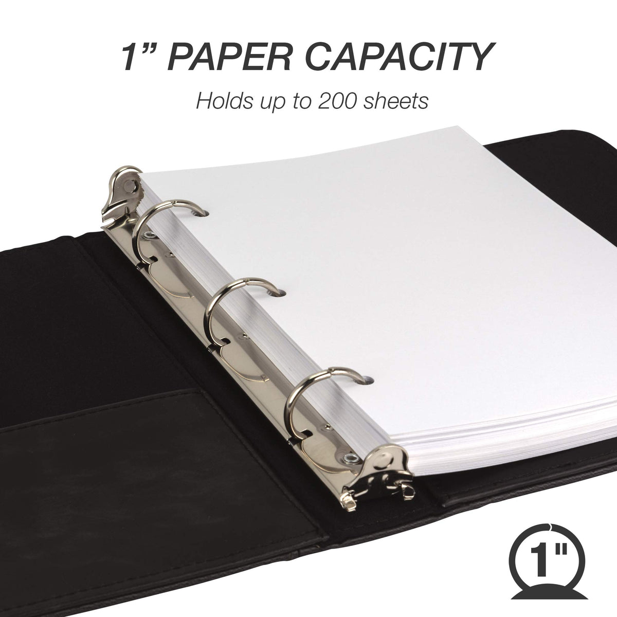 Samsill Vintage Leather Mini 3 Ring Binder 1 Inch Round Ring (Holds 200 Sheets), 5.5 x 8.5 Inch