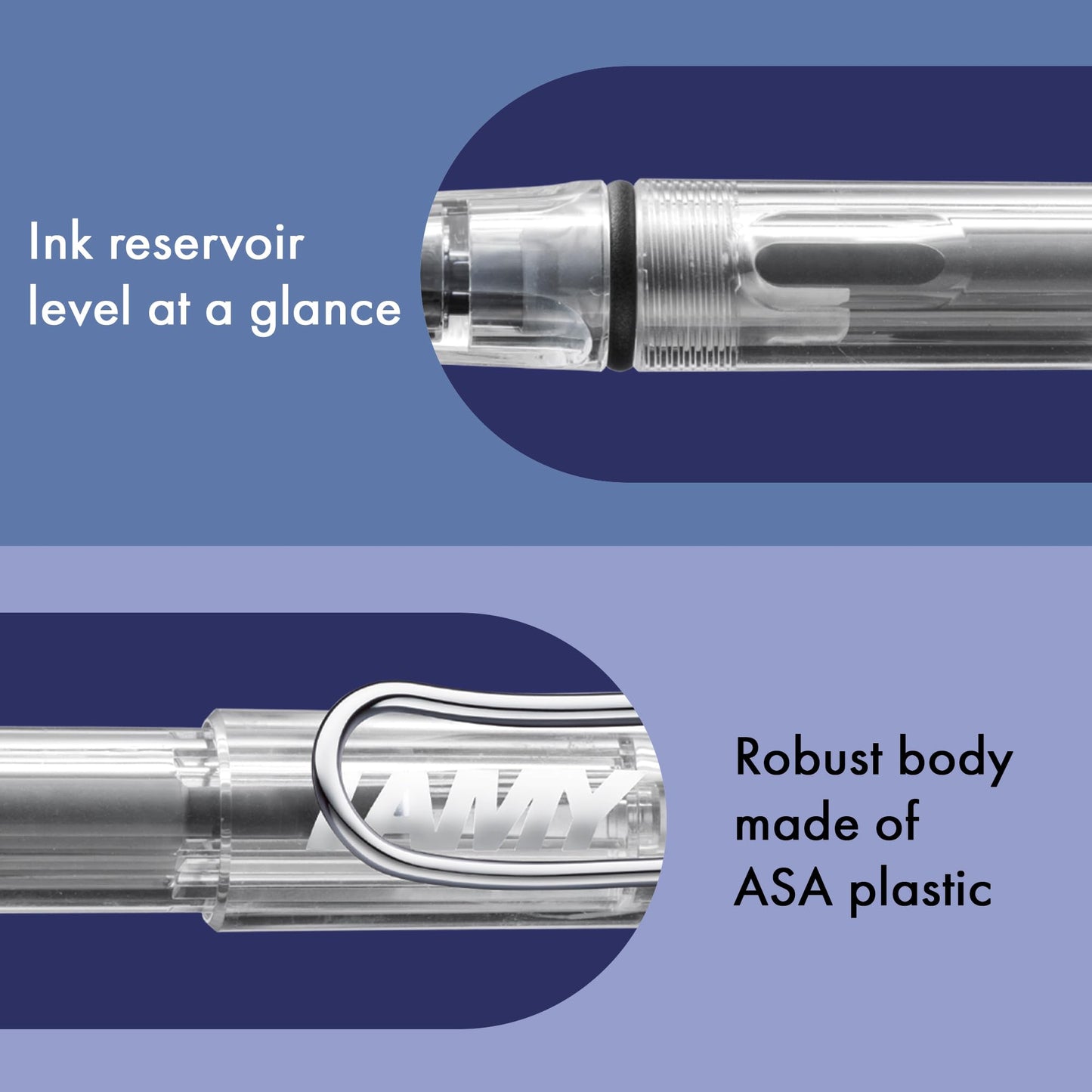LAMY safari vista - Fountain Pen with ergonomic grip & polished steel nib in size EF - ideal for