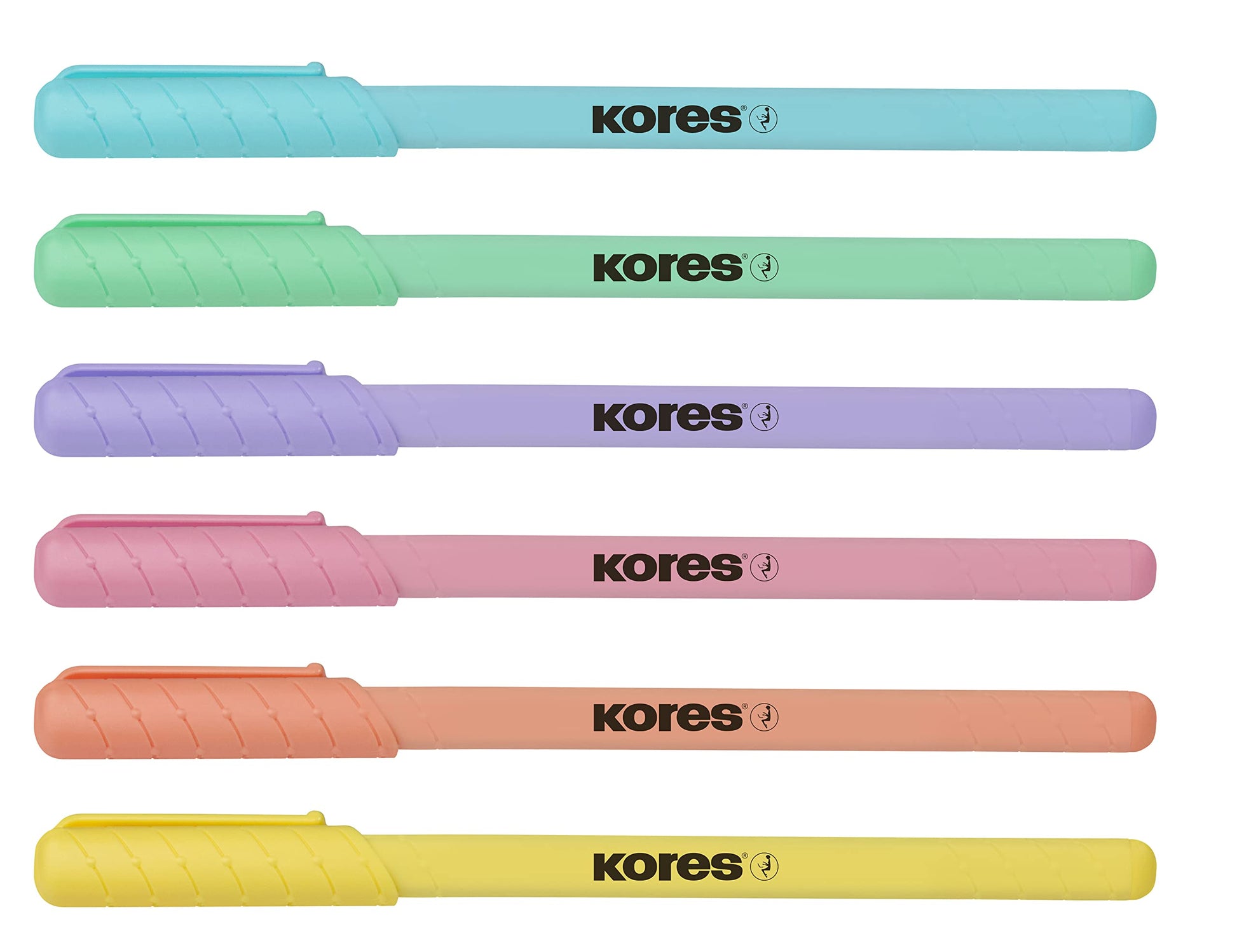 Kores - K0R-M: Ballpoint Pens with BLUE Semi-Gel Ink in Pastel Design, 1 mm Medium Point Biro for