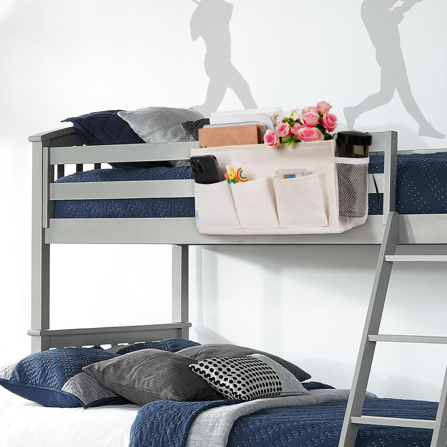 Ozzptuu Bedside Caddy Bedside Storage Bag for Headboards/Bunk Bed