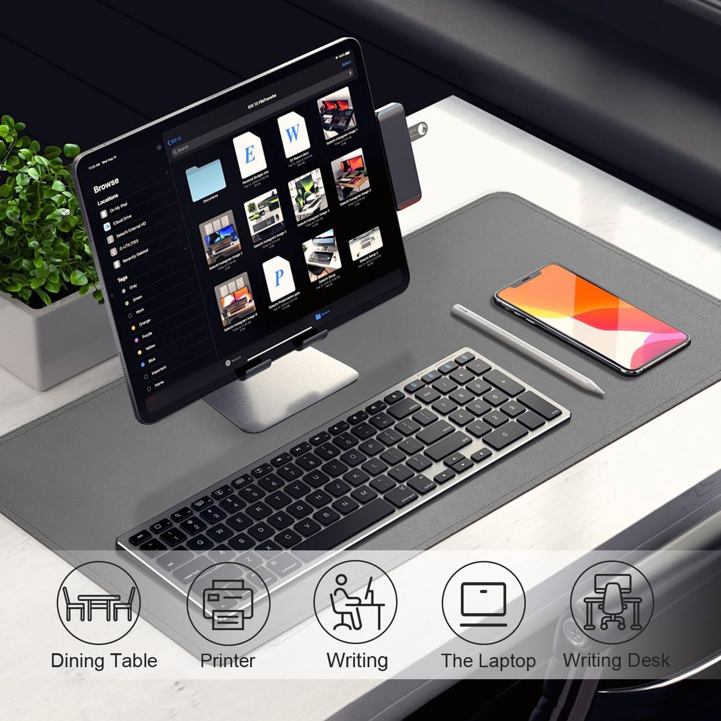 Leather Desk Pad Protector, 39.4'' X 17'' Large Mouse Pad, Office Desk Mat, Non-Slip PU Leather &