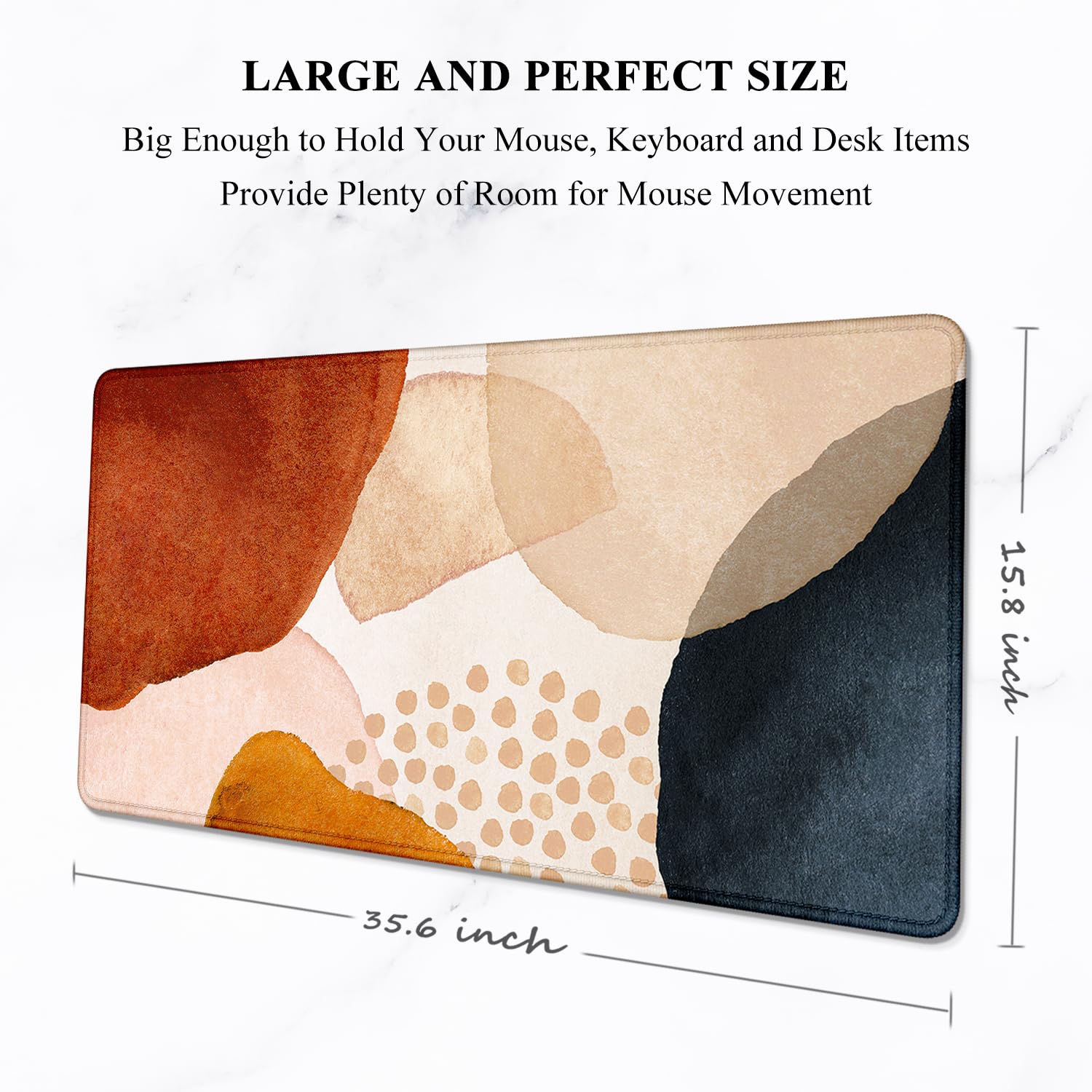 Auhoahsil Large Mouse Pad, XXL Desk Pad, Extened 35" x 15", Non-Slip Rubber Base, Stitched Edges