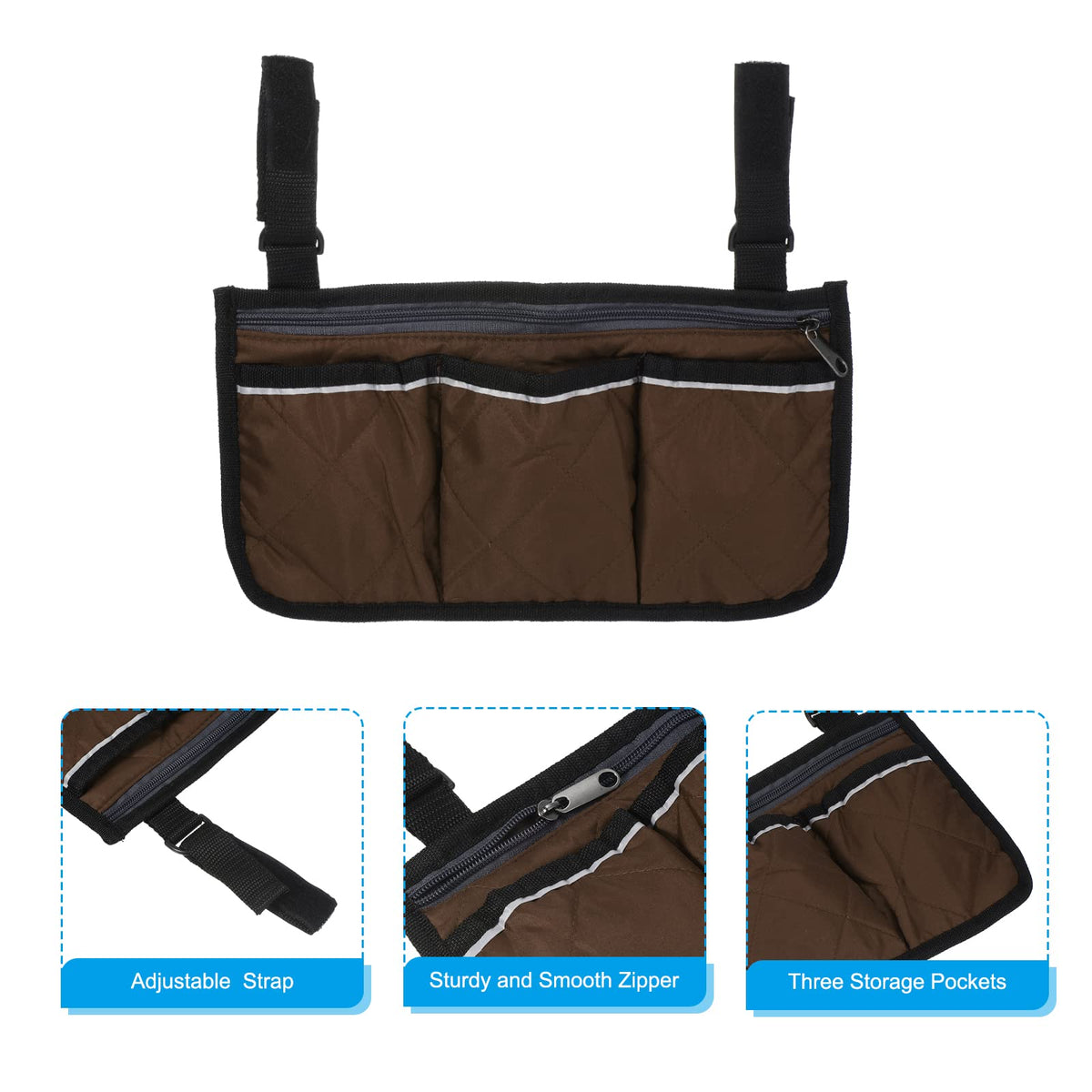 PATIKIL Chair Armrest Organizer, Waterproof Beach Chair Hanging Storage Pouch Arm Rest Magazine