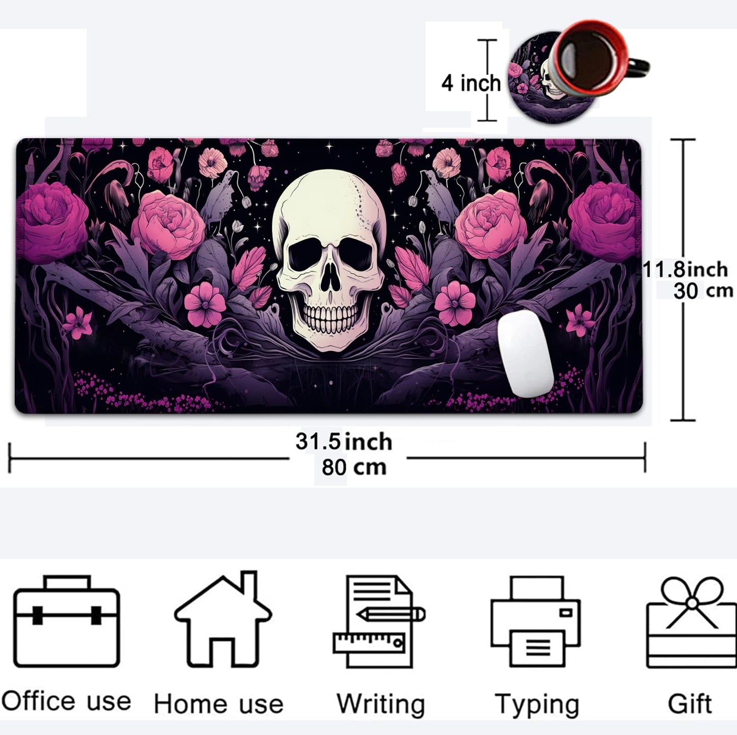 Large Mouse Pad, 31.5 x 11.8in Extended Gaming Mouse Pad with Stitched Edges, XXL Mousepad