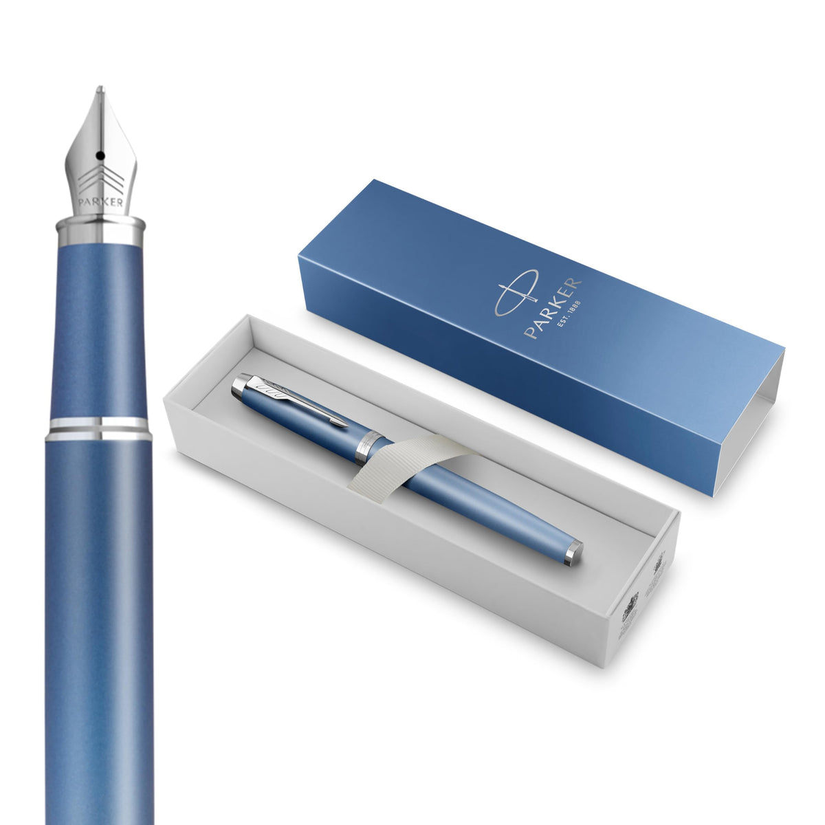 Parker IM Writing Rituals Fountain Pen | Peaceful Blue Finish with Gradient & Chrome Trims | Fine