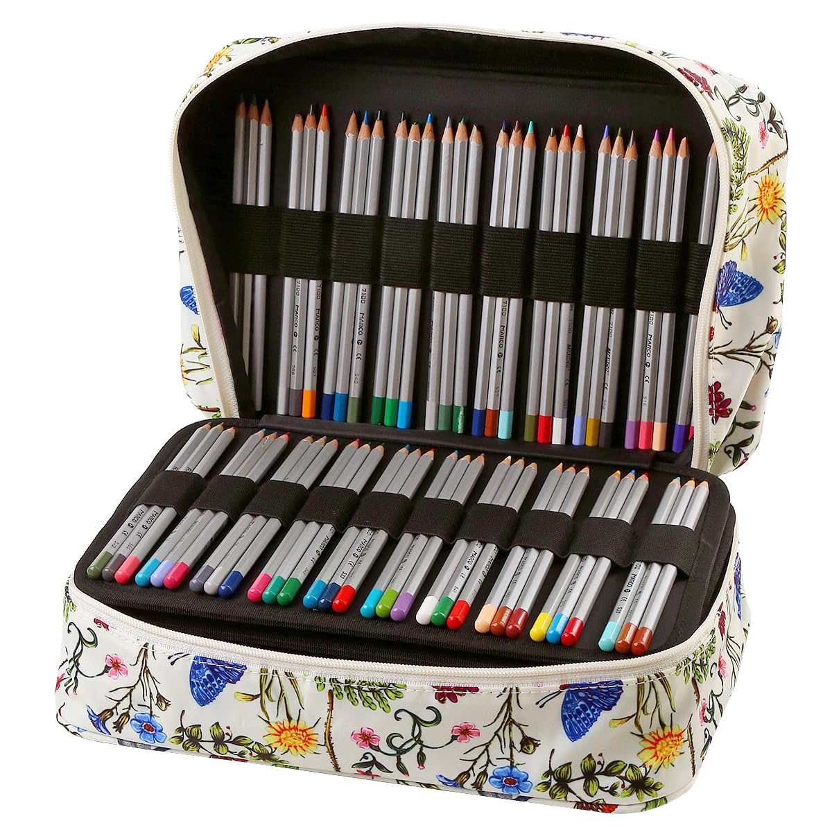 Lbxgap Colored Pencil Case 100 Slots hold 300 pcs Pencils or 200 gel pens. Organizer Large Capacity