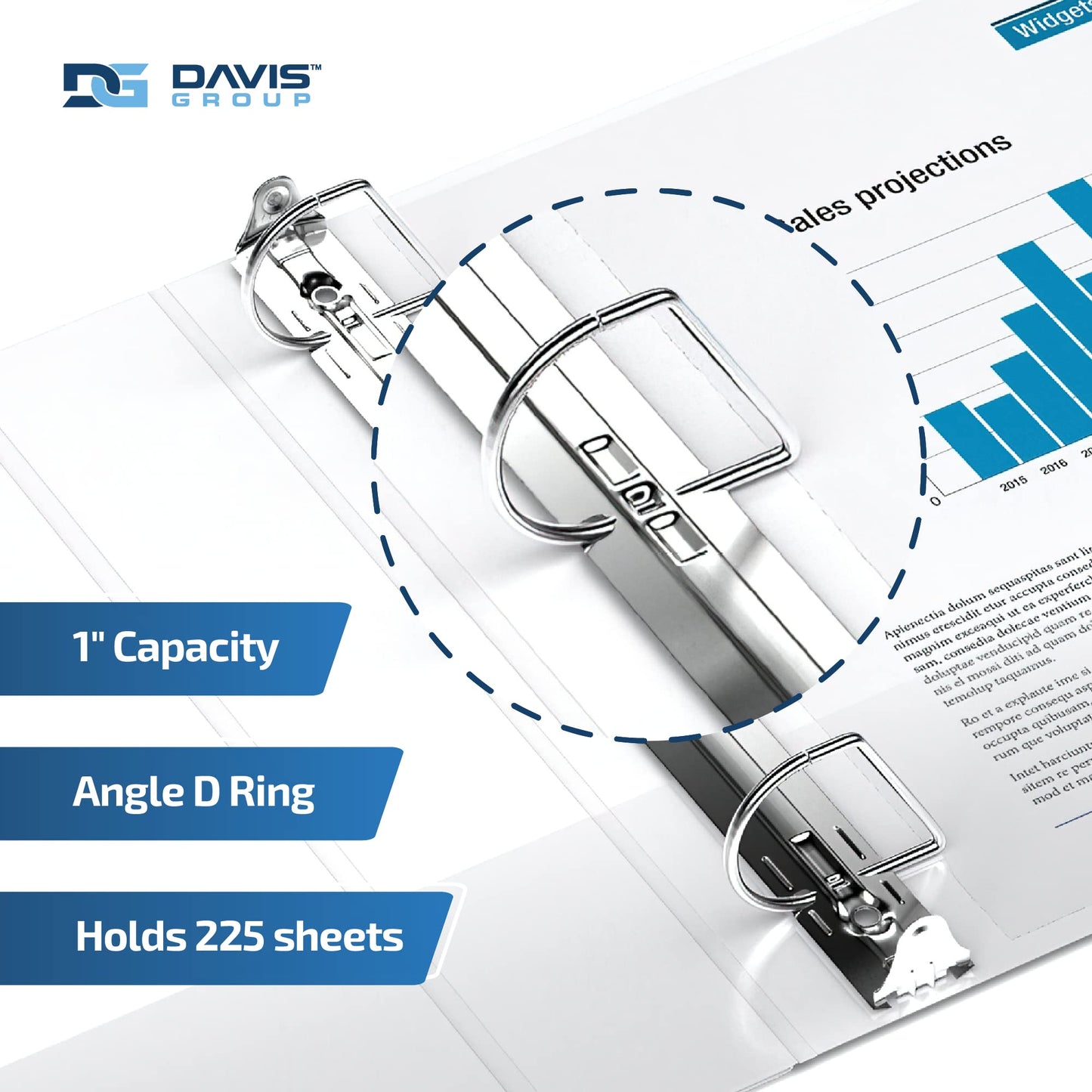 Easyview 3-Ring Binder, Clear-View Cover, 1" D Rings, White, 6 Pack