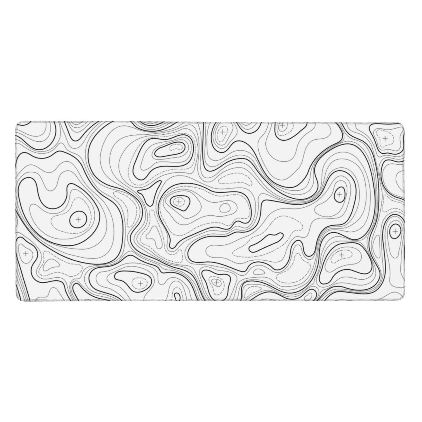 BEYIMEN Gaming Mouse Pad, White Topographic Pattern, 35.4 x 15.7 in