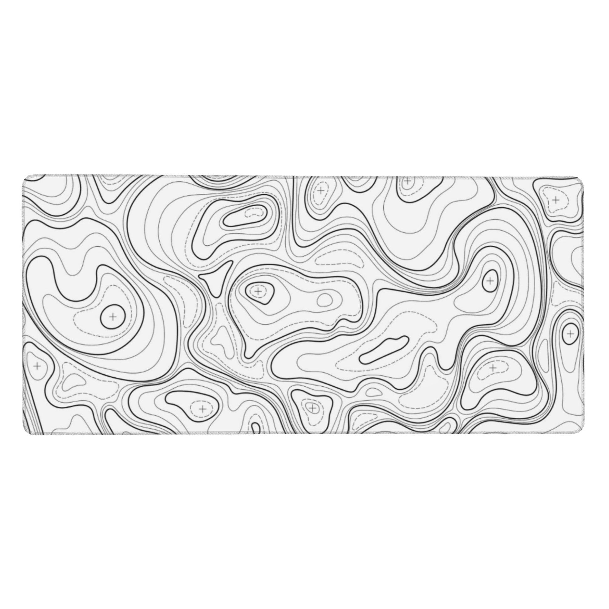 BEYIMEN Gaming Mouse Pad, White Topographic Pattern, 35.4 x 15.7 in
