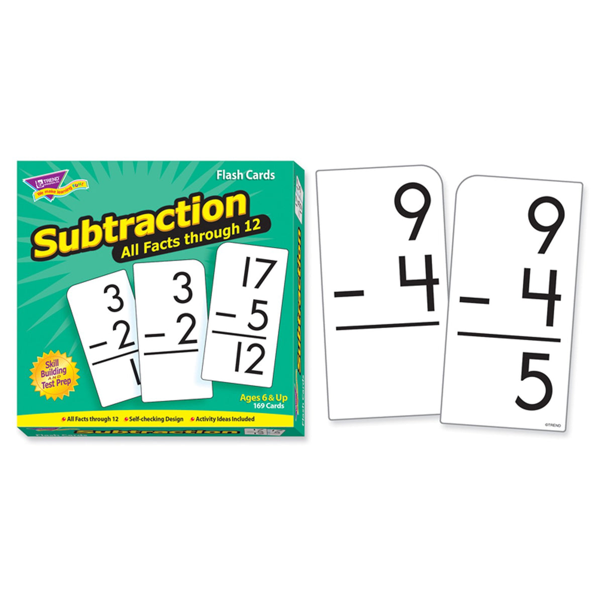 Trend Enterprises: Subtraction All Facts Through 12 Skill Drill Flash Cards, Great for Skill
