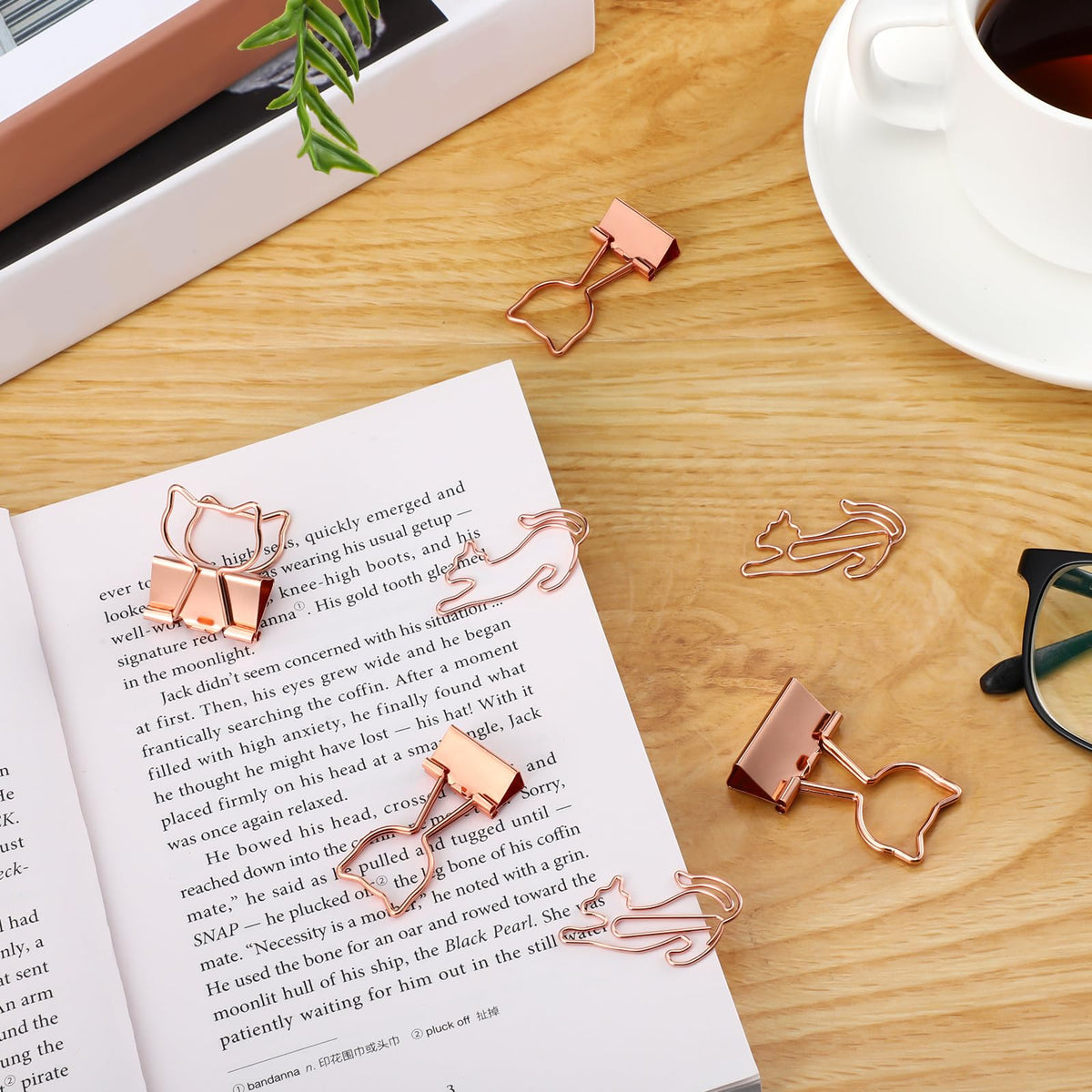 Eersida 55 Pieces Cat Binder Clips Cute Paper Clips Office School Supplies