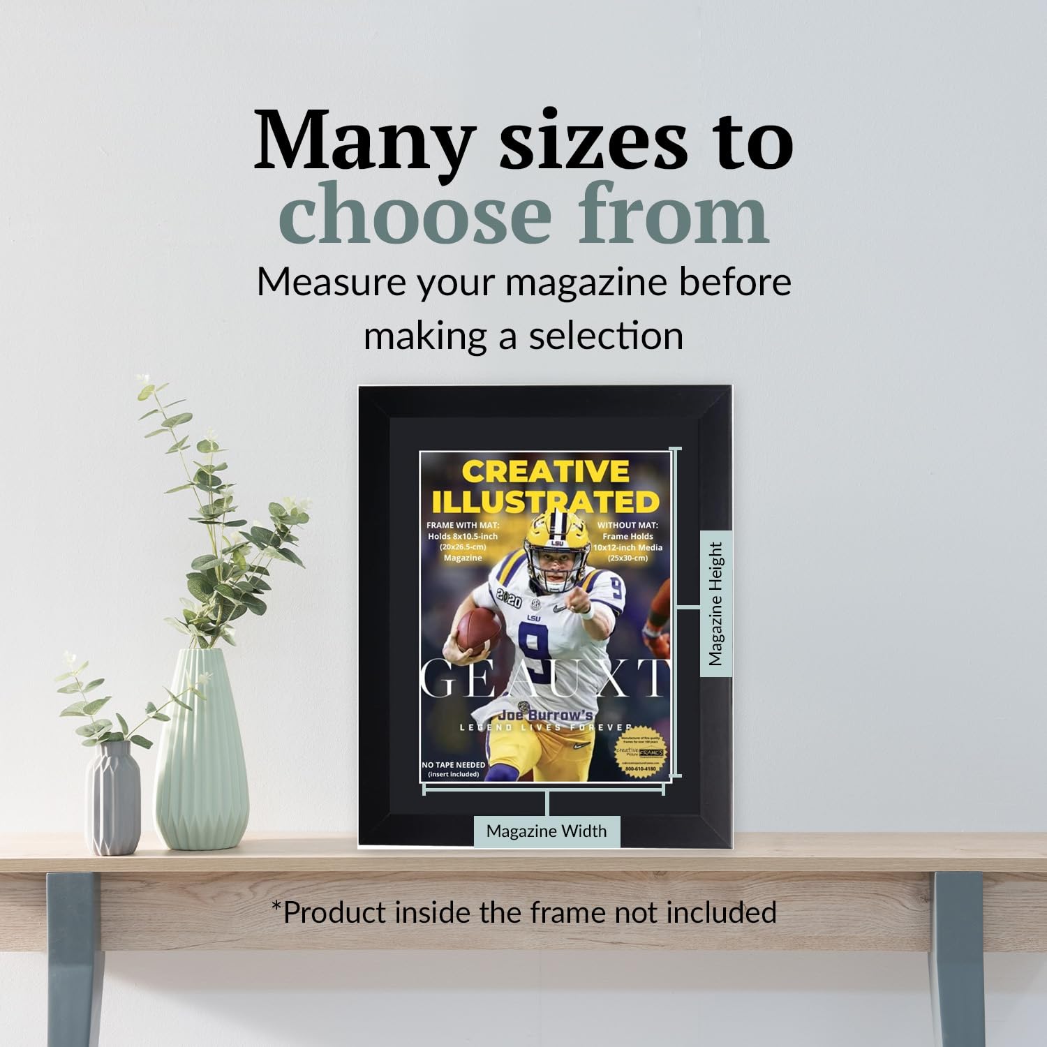 Creative Picture Frames 8" x 10.5" Sports Illustrated Magazine Display Frame, Suitable for