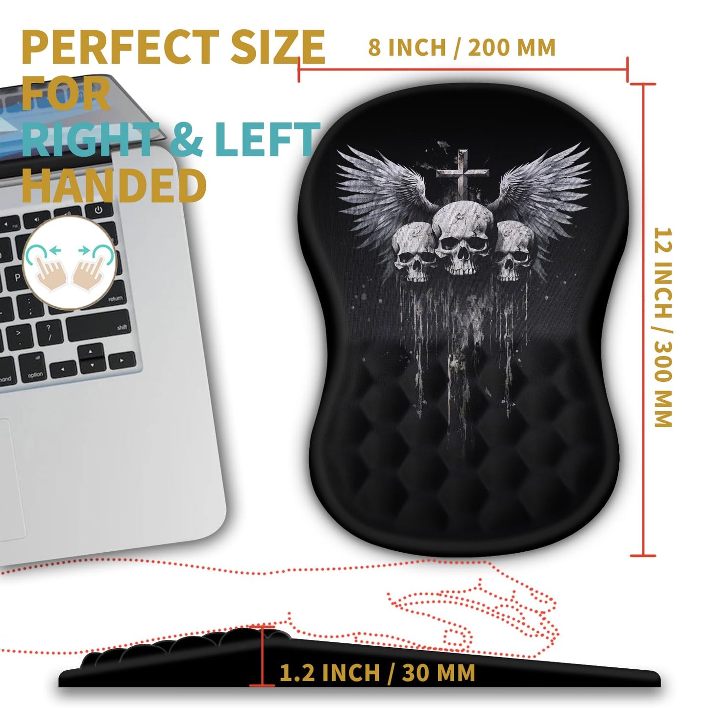 Hokafenle Ergonomic Mouse Pad Wrist Support with Massage Design, Wrist Rest Pain Relief Mousepad