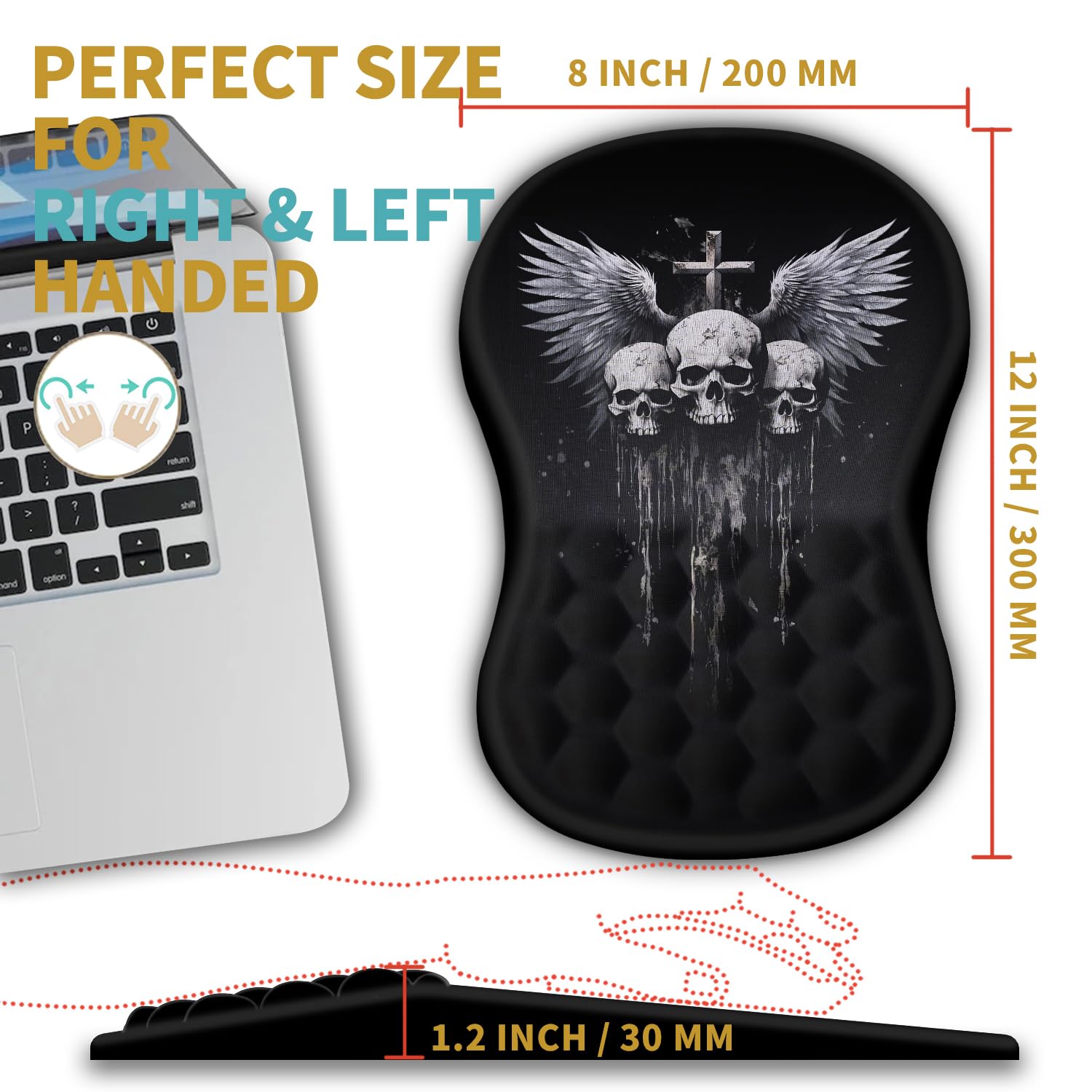 Hokafenle Ergonomic Mouse Pad Wrist Support with Massage Design, Wrist Rest Pain Relief Mousepad