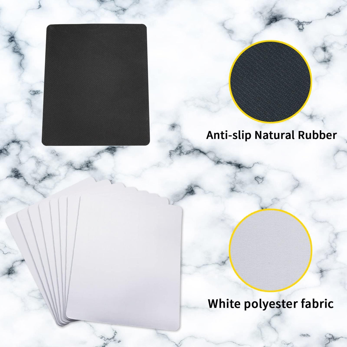 80 PCS White Mouse Pad 3mm Thick for Heat Press Printing,Bulk Mousepad Blanks for Heat Transfer
