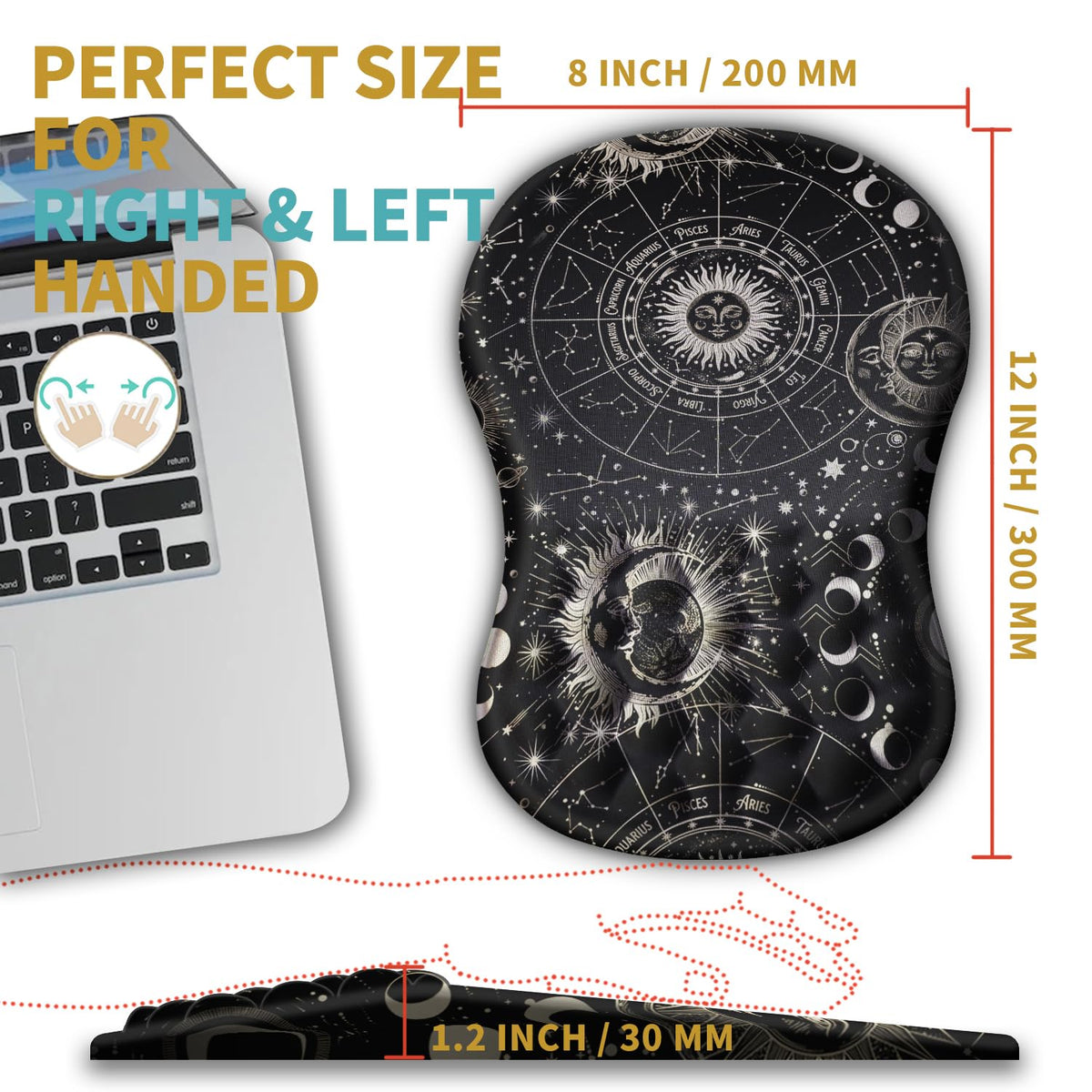 Hokafenle Ergonomic Mouse Pad Wrist Support with Massage Design, Wrist Rest Pain Relief Mousepad