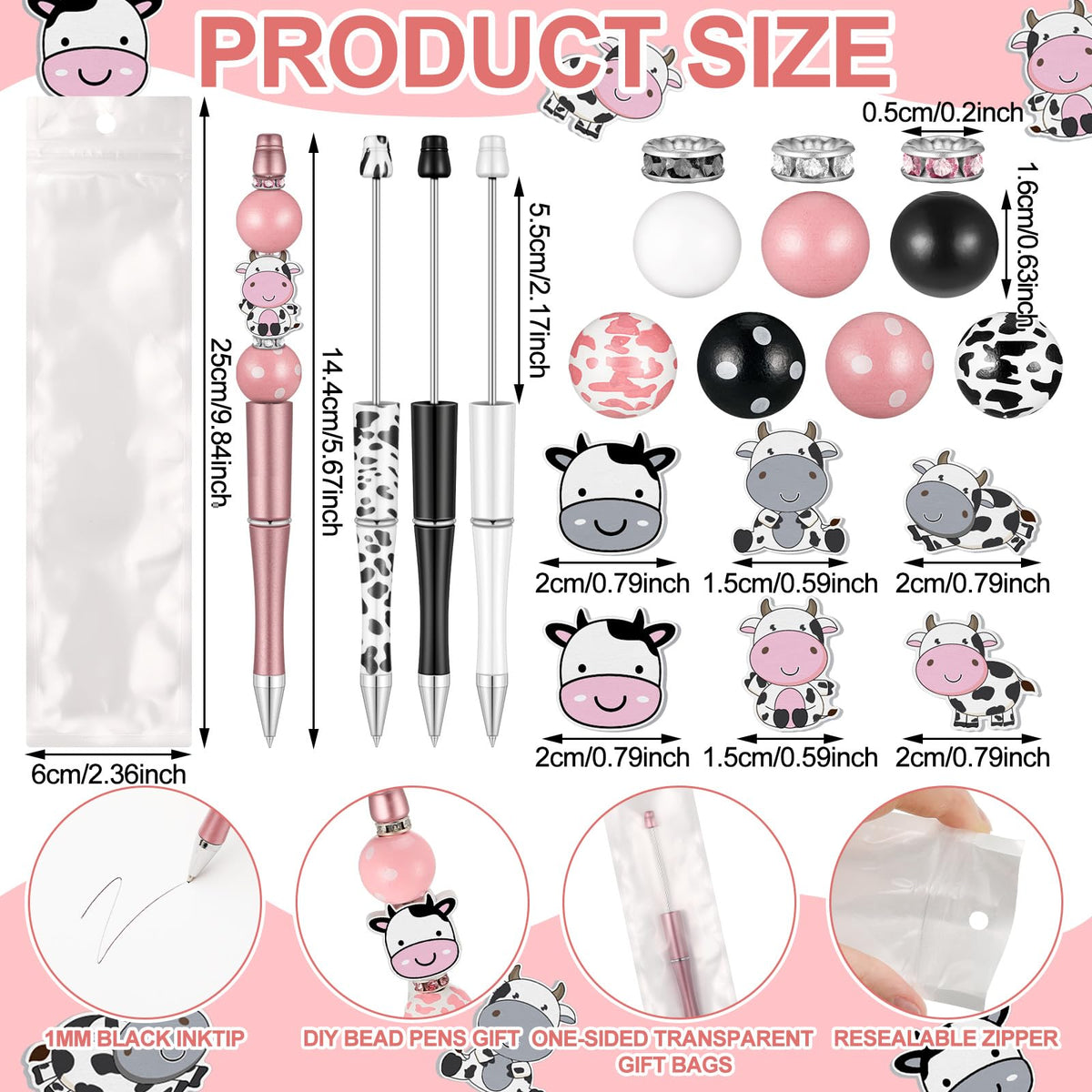 Colarr 197 Pcs Beadable Pens DIY Pen Making Kit, Cow