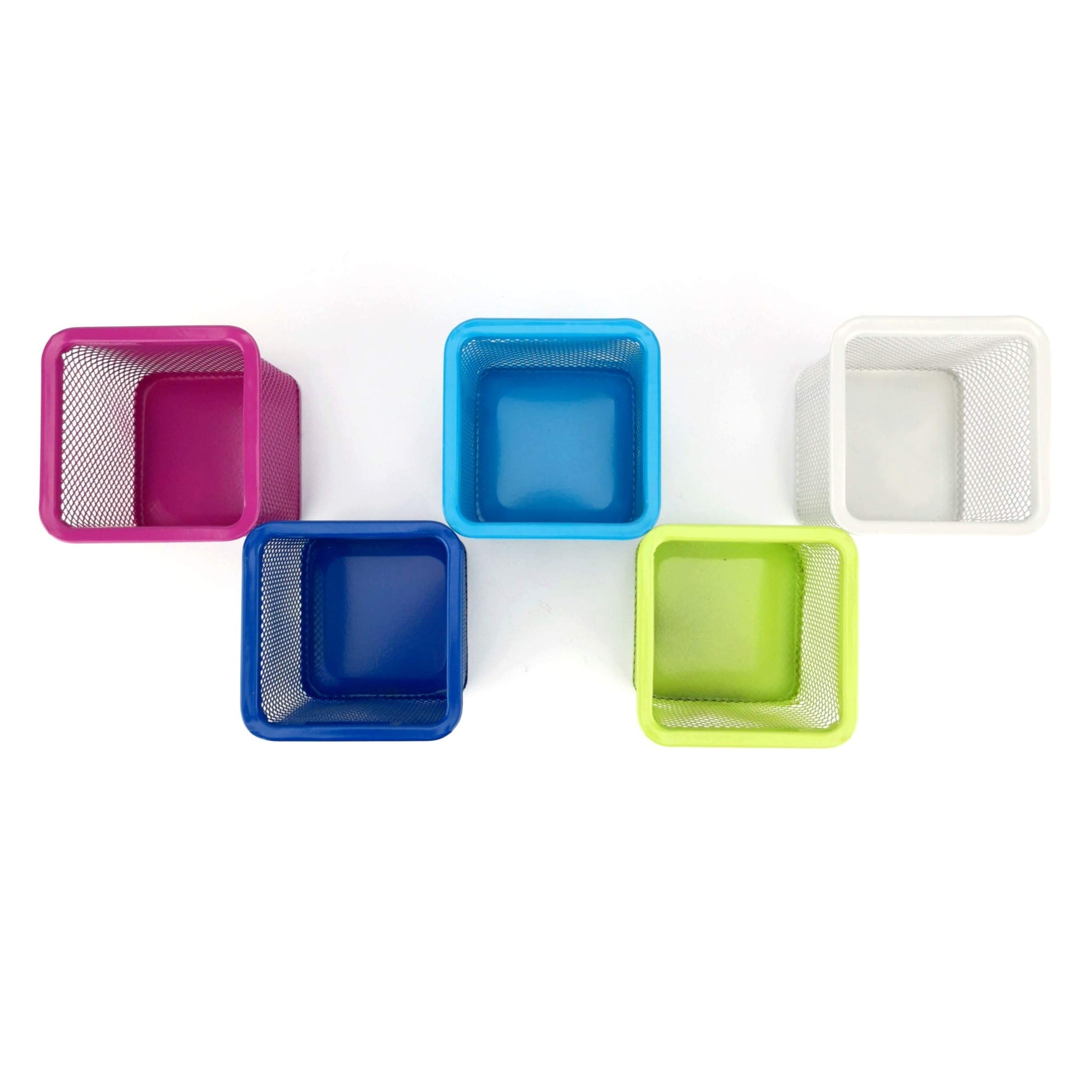 D.RECT Metal Square Pen Holder | Pen Holder Cube Made of Wire Metal | Mesh Multifunctional Cup for