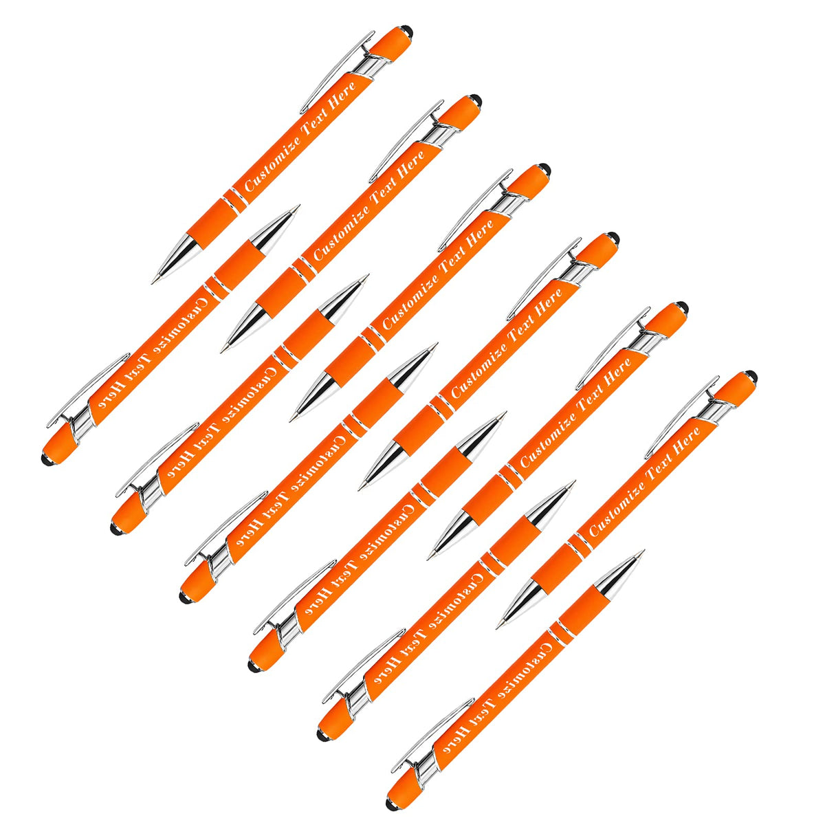 Personalized Pens Bulk with Stylus Tip 12 Pcs Custom Engraving Ballpoint Pens with Name Message