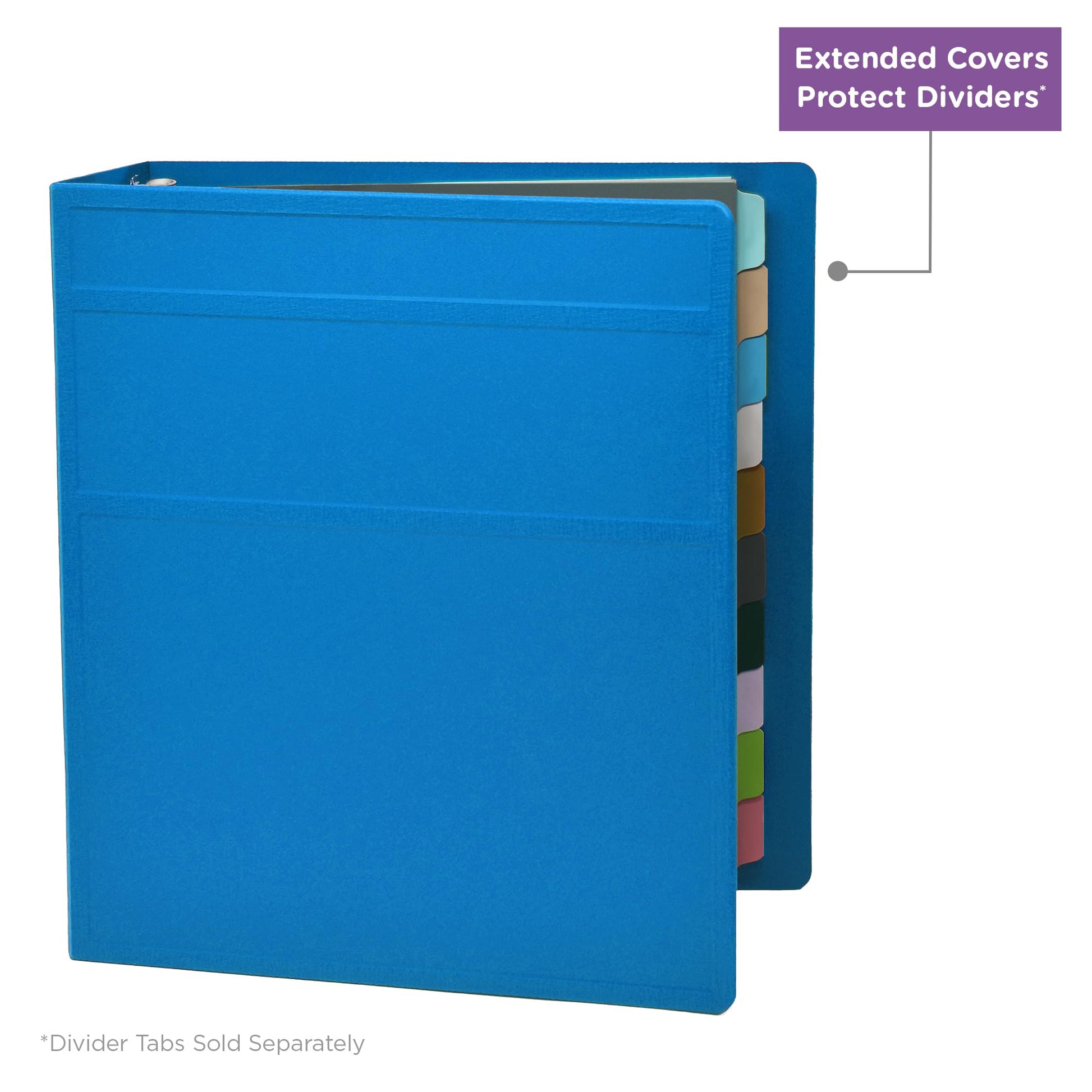 Carstens 3-Inch Heavy Duty 3-Ring Binder - Side Opening, Pool Blue, Durable Plastic, Precision