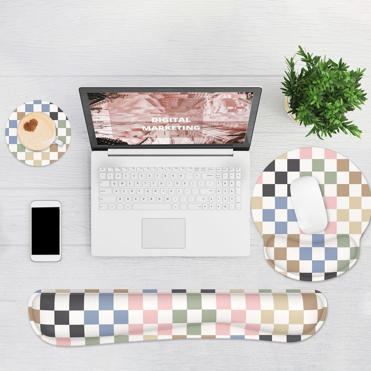 Ergonomic Mouse Pad with Wrist Rest and Keyboard Wrist Rest, Mousepad