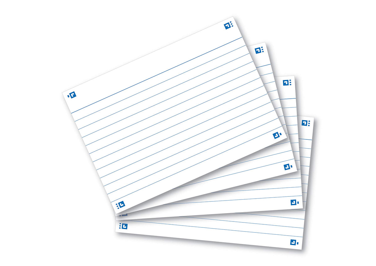 Oxford Campus Revision Cards, Ruled, A6, White, 200 Cards