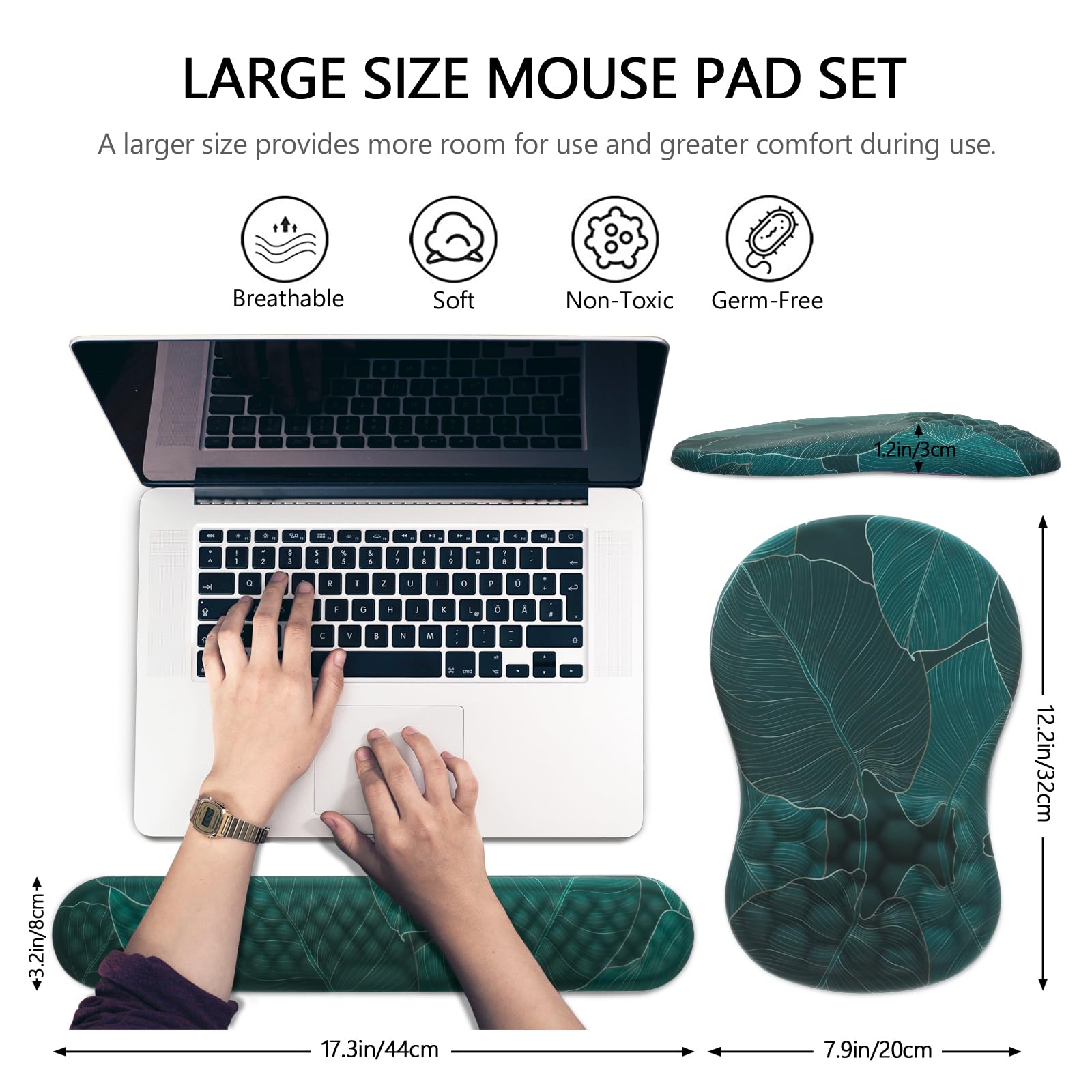 Laokiiy Ergonomic Mouse Pad with Wrist Support and Keyboard Wrist Rest Set