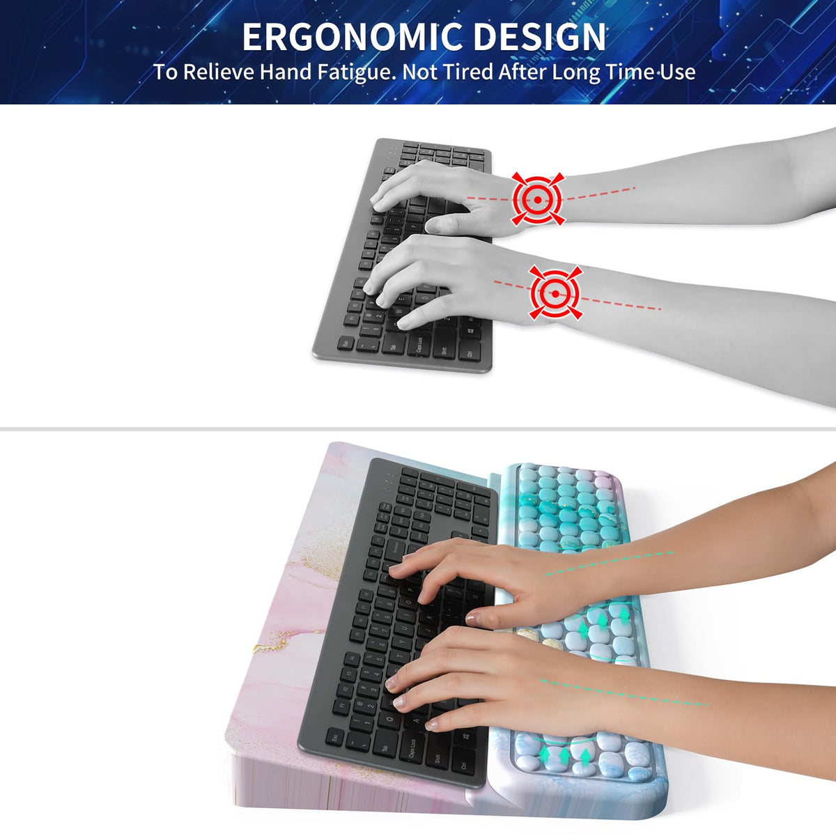 Laokiiy Keyboard Stand for Desktop, Keyboard Wrist Rest, Ergonomic Keyboards Holder for Easy Typing