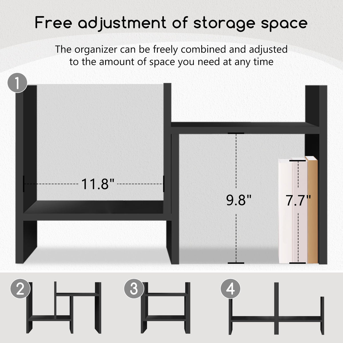 Jerry & Maggie Desktop Organizer Office Storage Rack Adjustable Wood Display Shelf Free Style