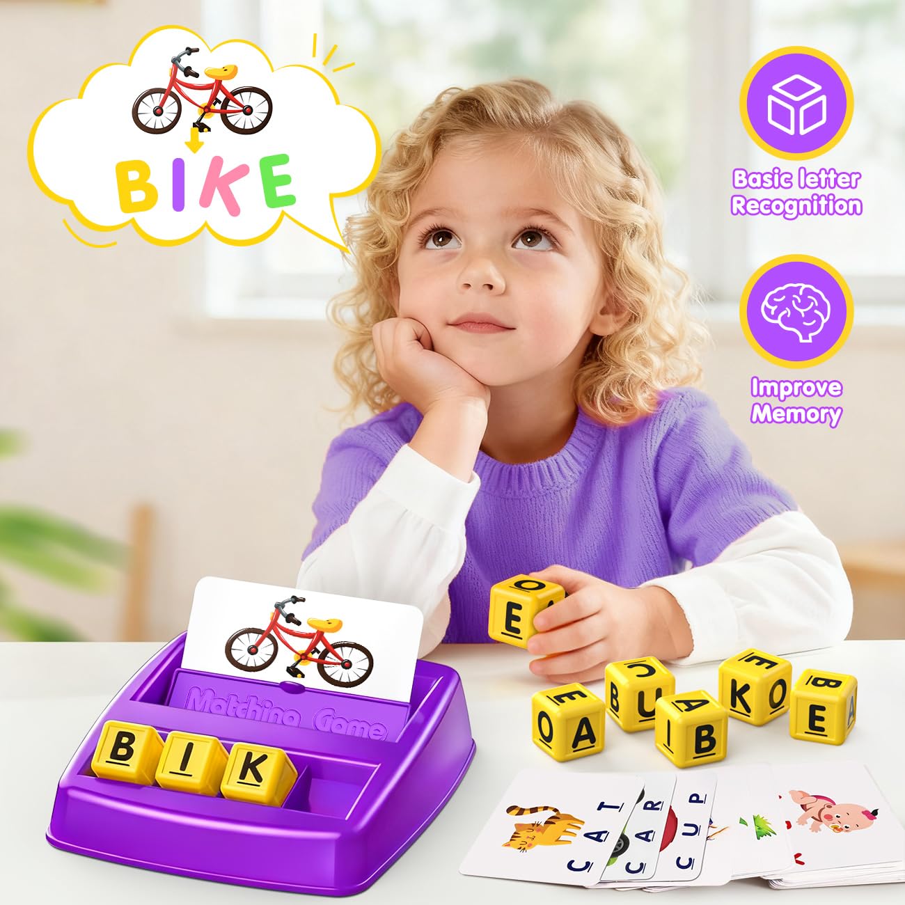 HahaGift Toddler Girl Toys Age 3 4 5 6 7，Matching Letter Game Preschool Learning Educational Toys