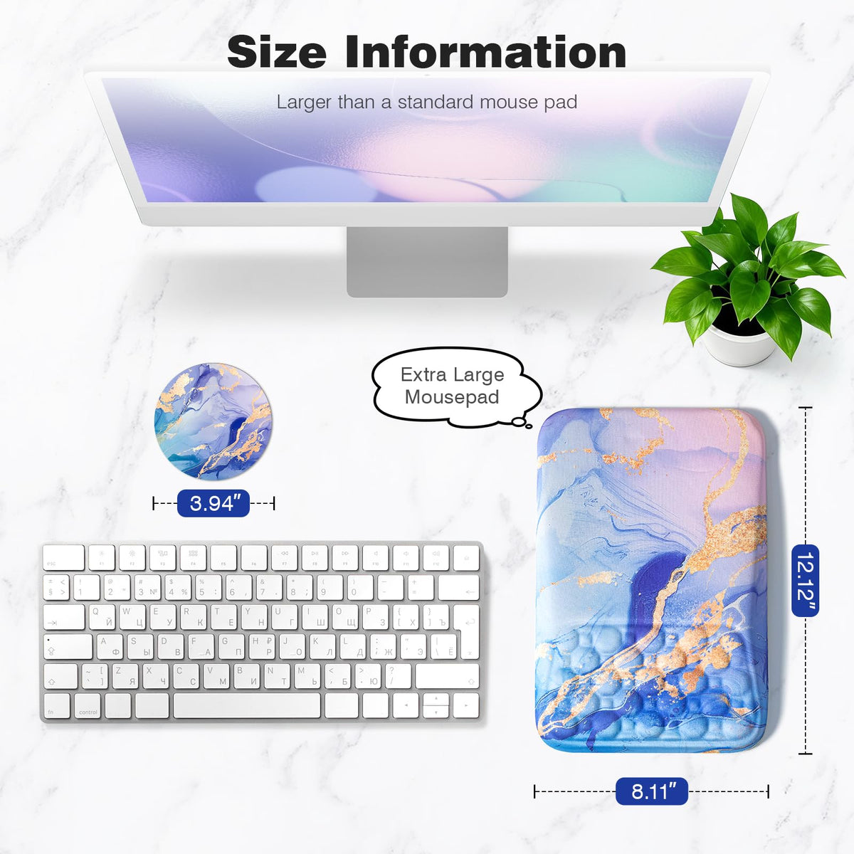 Ospelelf Mouse Pad with Wrist Rest Ergonomic Comfortable Pain Relief Mousepad Wrist Support for