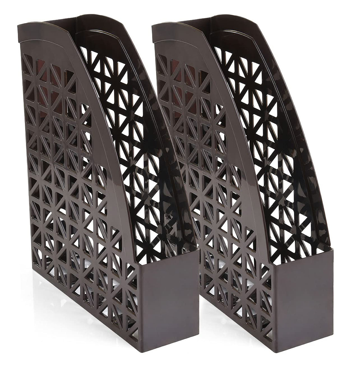 Mintra Office Plastic Desk Organizer 2pk Magazine File (Black)