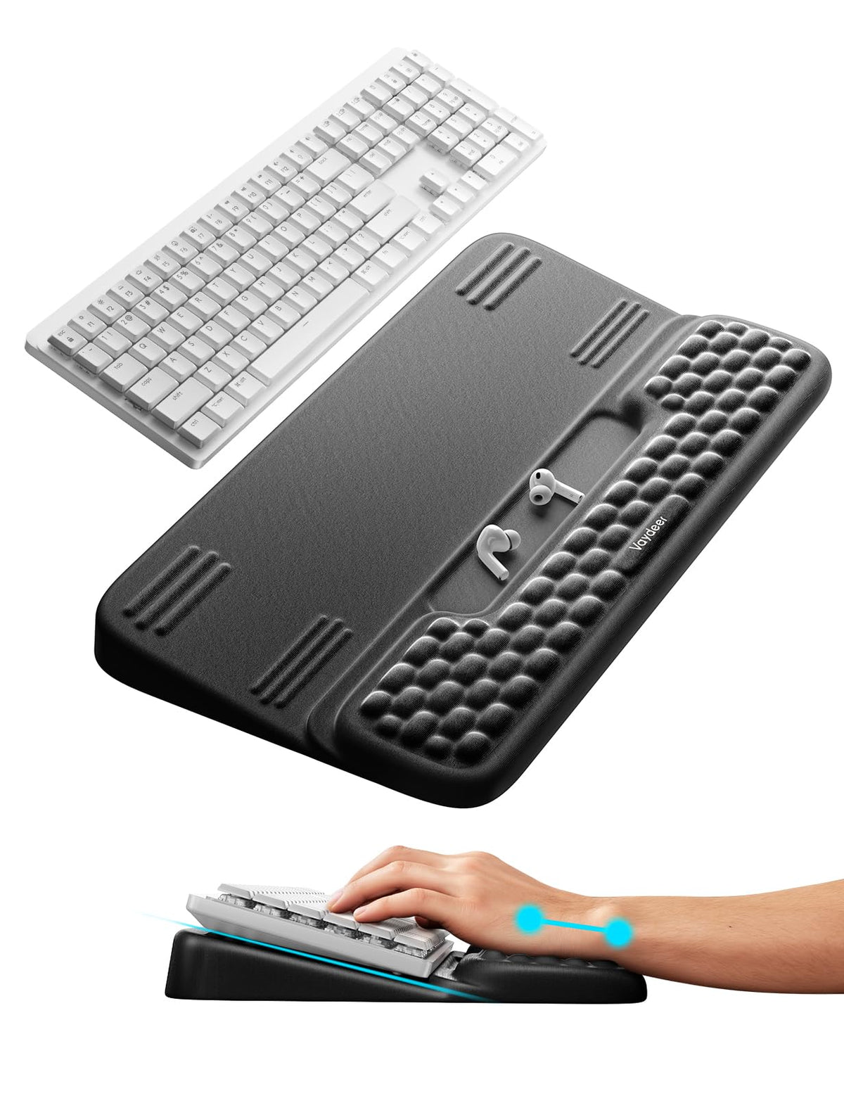 Vaydeer Keyboard Stand with Wrist Rest, Gaming Wrist Support Pad, Ergonomic Hand Rest Arm Memory